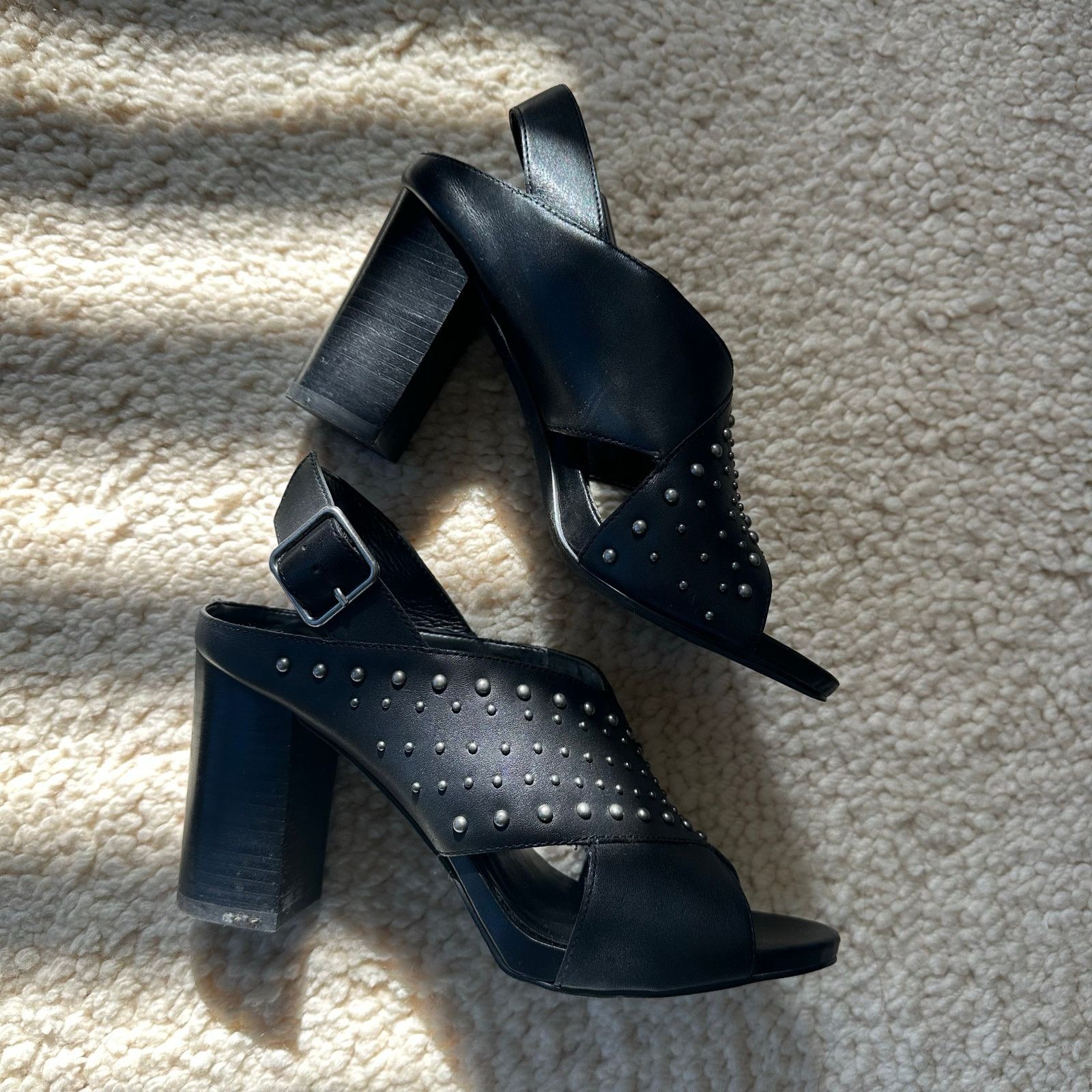 Treasure & Bond Treasure & Bond Stacked Heel Studded Sandal Black Size 8.5 Size US 8.5 / IT 38.5 - 2 Thumbnail