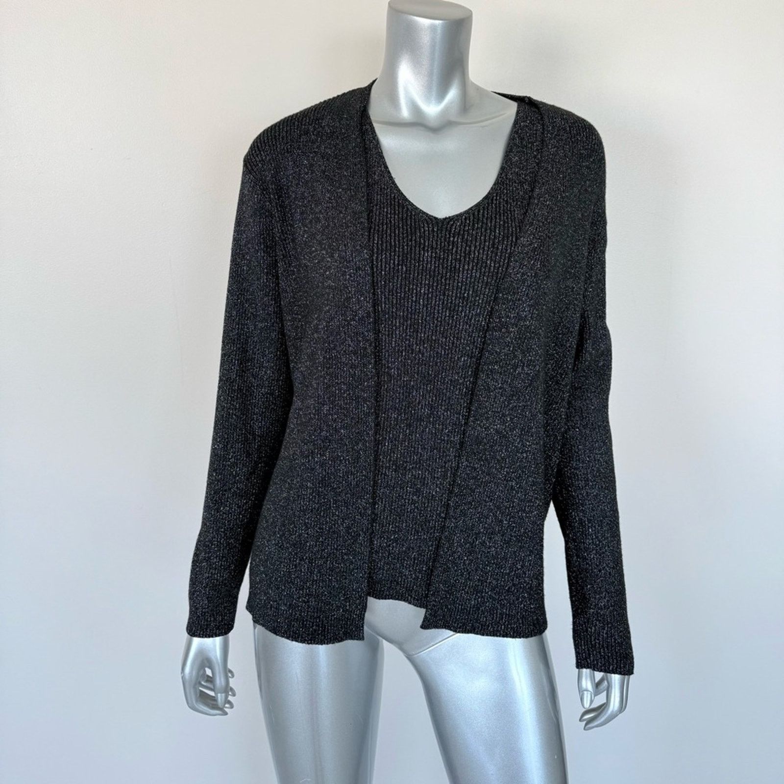 Other Villa Milano 2 pieces metallic cardigan and tank top XL Size XL / US 12-14 / IT 48-50 - 1 Thumbnail