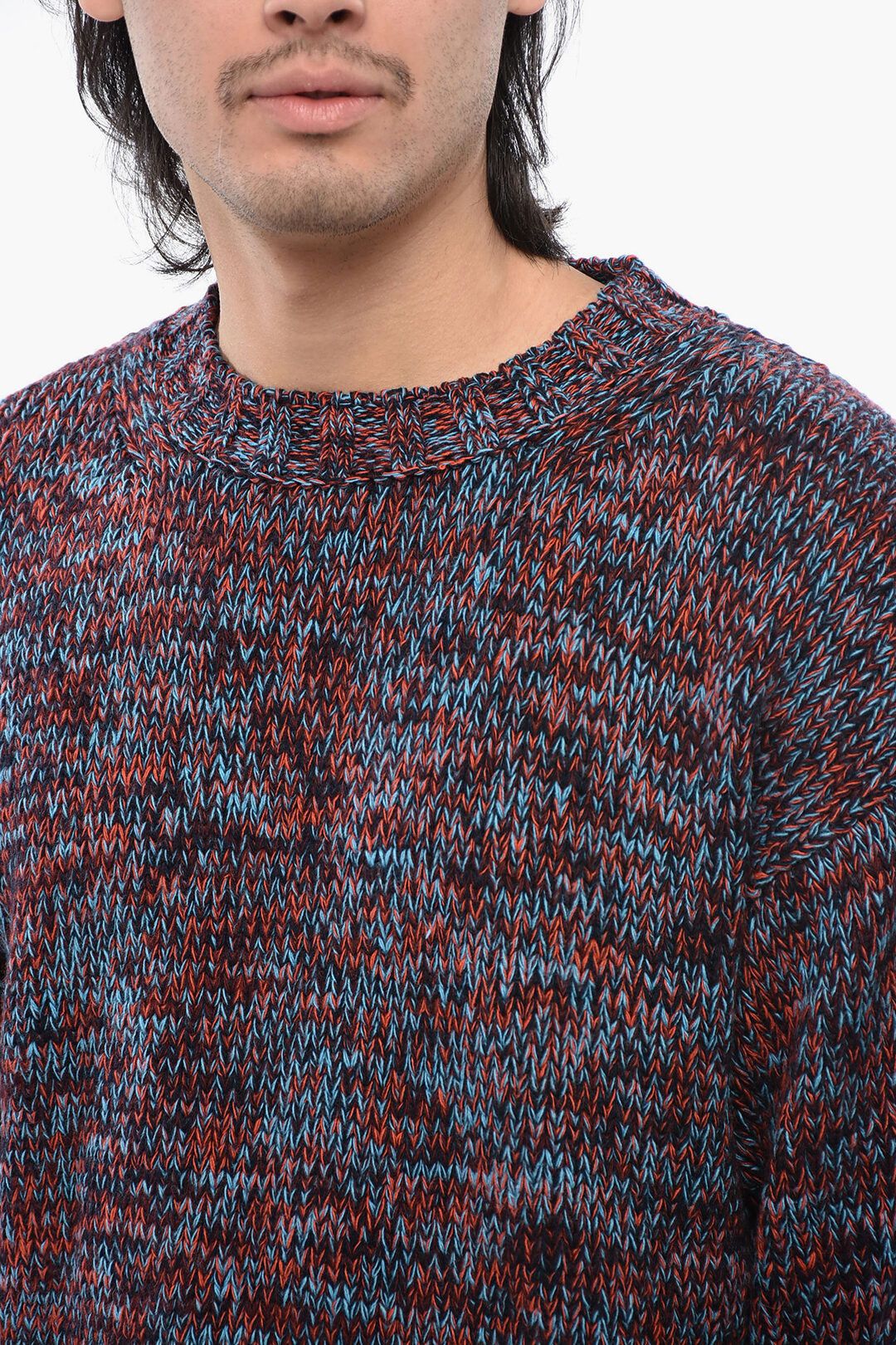 Jil Sander og1mm0625 Crewneck Wool Sweater in Multicolor Size US M / EU 48-50 / 2 - 3 Thumbnail