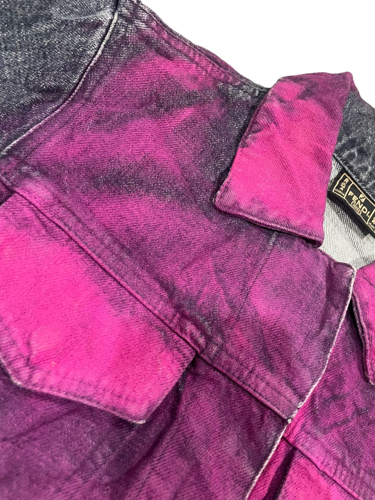 Fendi Fendi Electric Splattered Rare Denim Jacket Size S / US 4 / IT 40 - 12 Thumbnail