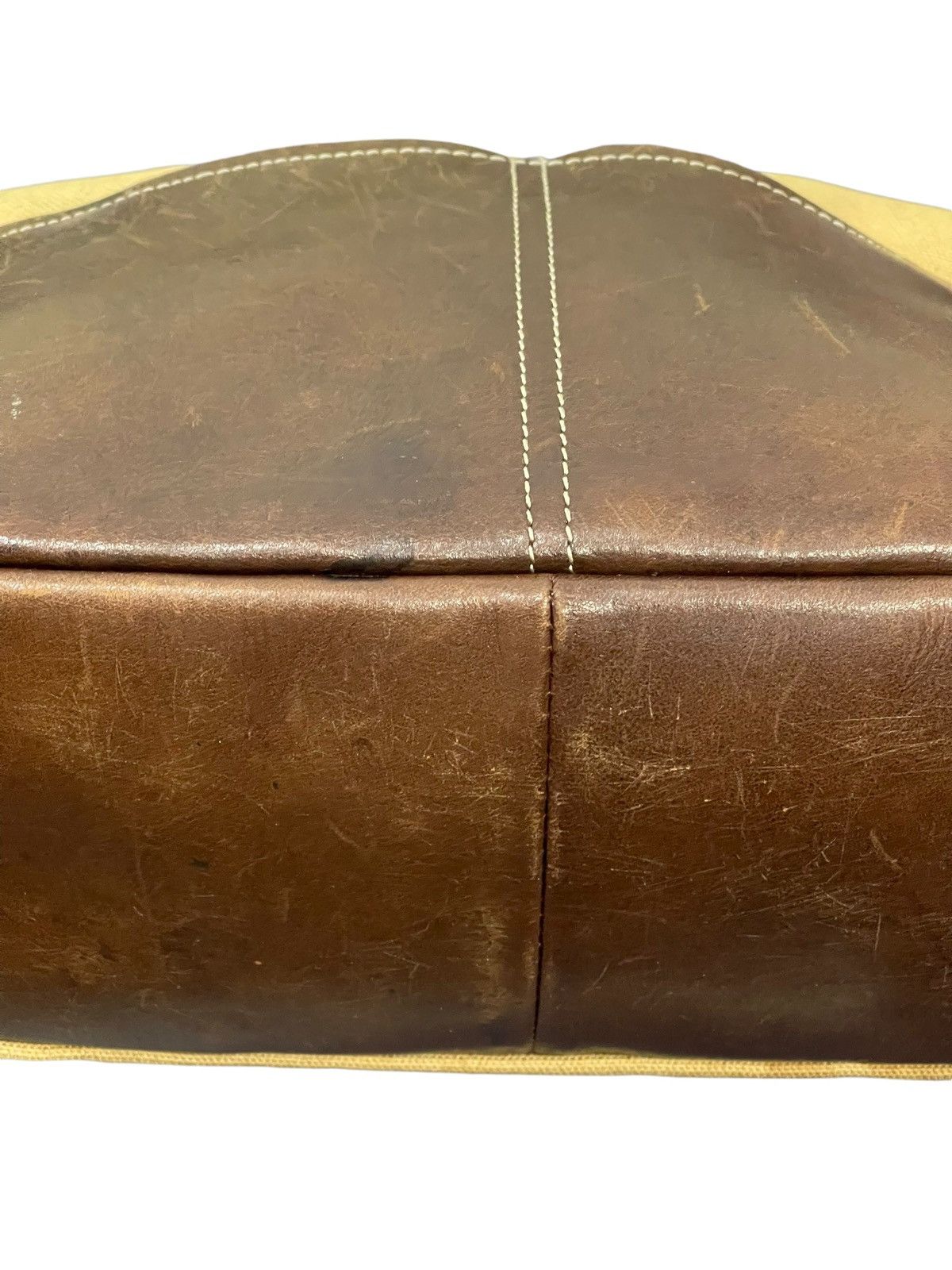 Japanese Brand Leather Patina Cotton Paquet Cross Body Bag 4🟩 Size ONE SIZE - 7 Thumbnail
