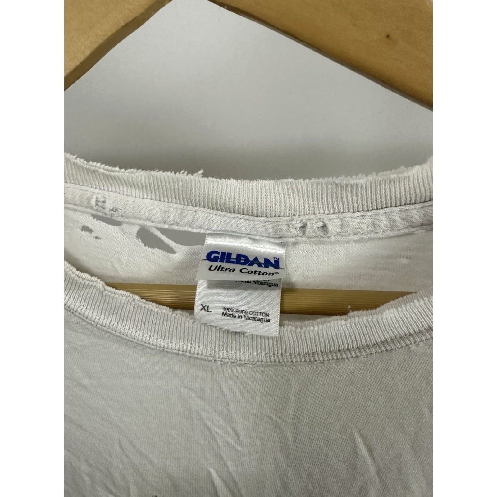 Gildan VTG Firebelly Roll Me A Faddi Super Thrashed Distressed Worn Cotton T-Shirt XL Men White Size US XL / EU 56 / 4 - 6 Thumbnail