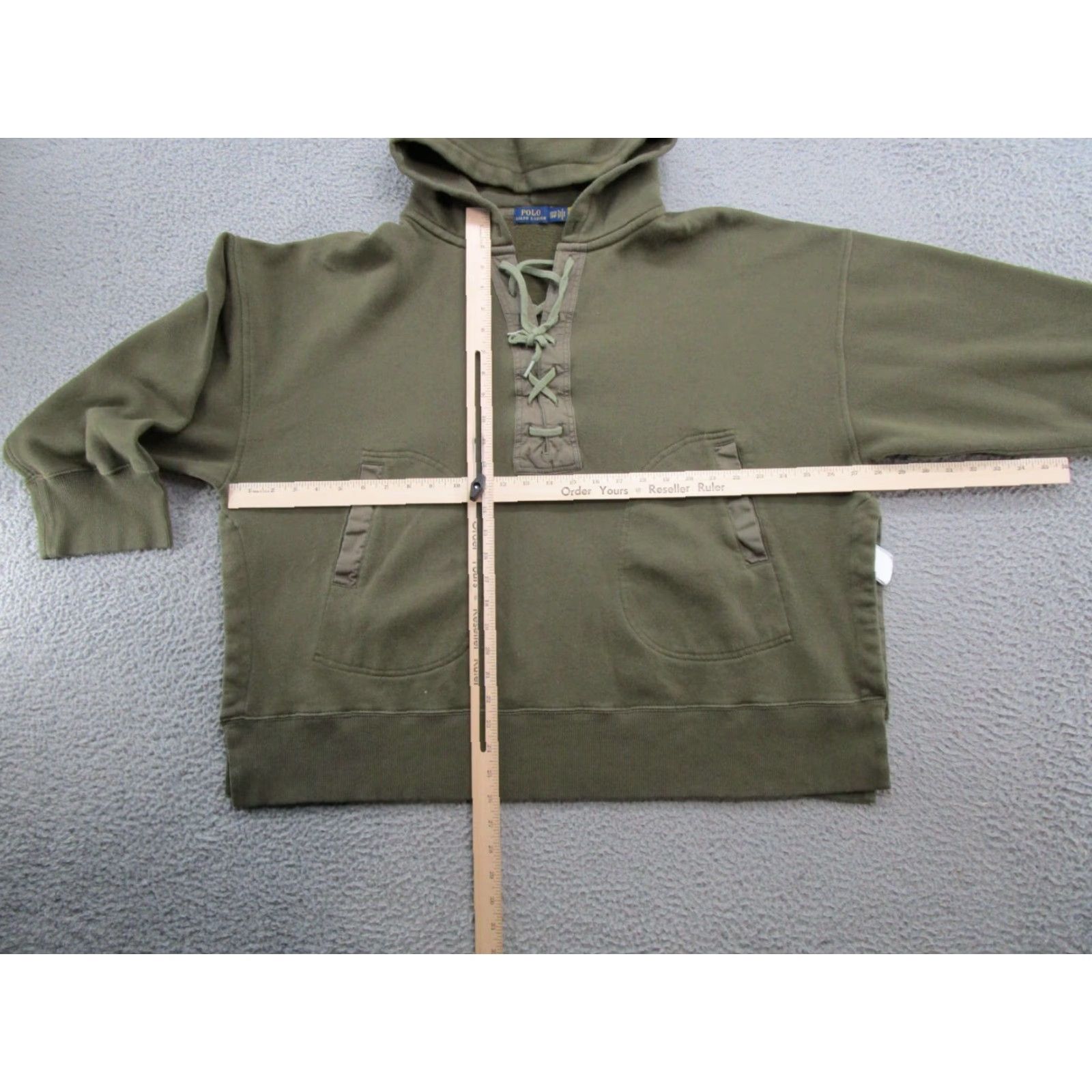 Polo Ralph Lauren Polo Ralph Lauren Women's Hoodie V-Neck Lace Up Oversized XS Green Read Size XS / US 0-2 / IT 36-38 - 5 Thumbnail