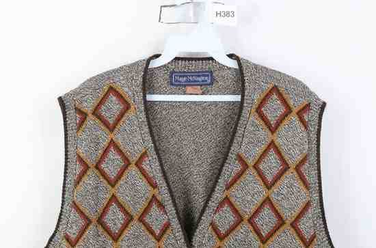 Vintage Vintage 70s Modern Diamond Fair Isle Knit Sweater Vest USA Size XXL / US 16-18 / IT 52-54 - 2 Thumbnail