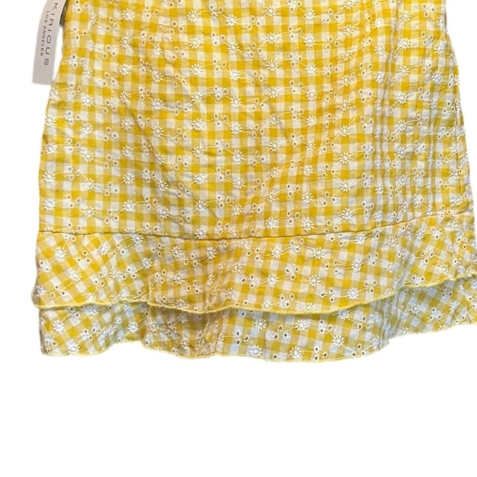 Designer NWT Kirious LA Asymmetrical Yellow Flounce Skirt Size Small Size 28" / US 6 / IT 42 - 8 Thumbnail