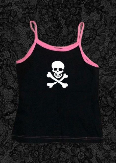Designer black and pink tank w skull Size XS / US 0-2 / IT 36-38 - 1 Preview