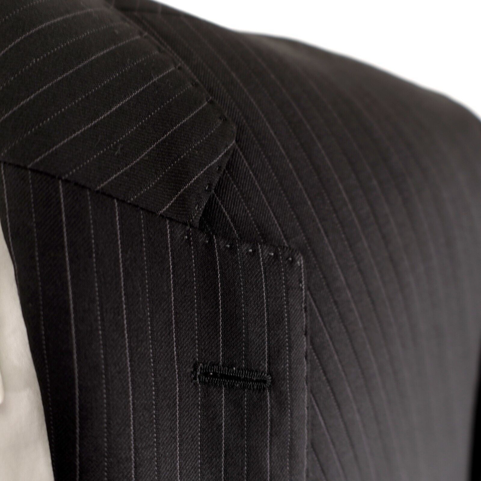 Loro Piana Loro Piana Cremieux Super 130s Wool Black Striped 2 Button S Size 42R - 2 Thumbnail