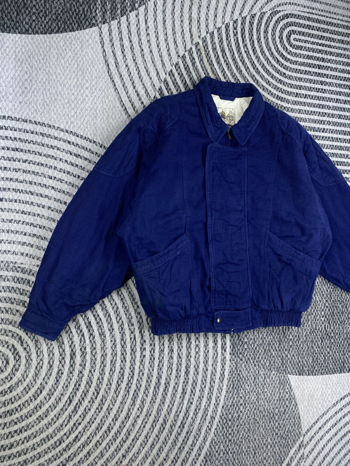 Japanese Brand Vtg Express Rally Dark Blue Bombers Jacket Size US L / EU 52-54 / 3 - 3 Thumbnail