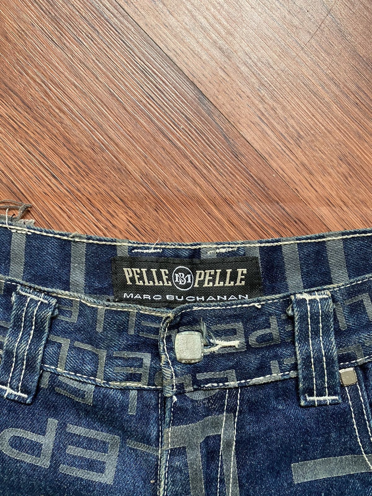 If Six Was Nine × Marc Buchanan × Pelle Pelle Pelle Pelle Baggy Fullprint Jeans Size US 38 / EU 54 - 3 Thumbnail