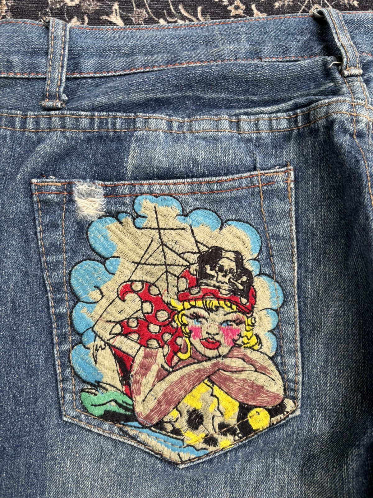 Ed Hardy Ed Hardy By Christian Audigier Embroidery Denim Pants Size US 34 / EU 50 - 10 Thumbnail