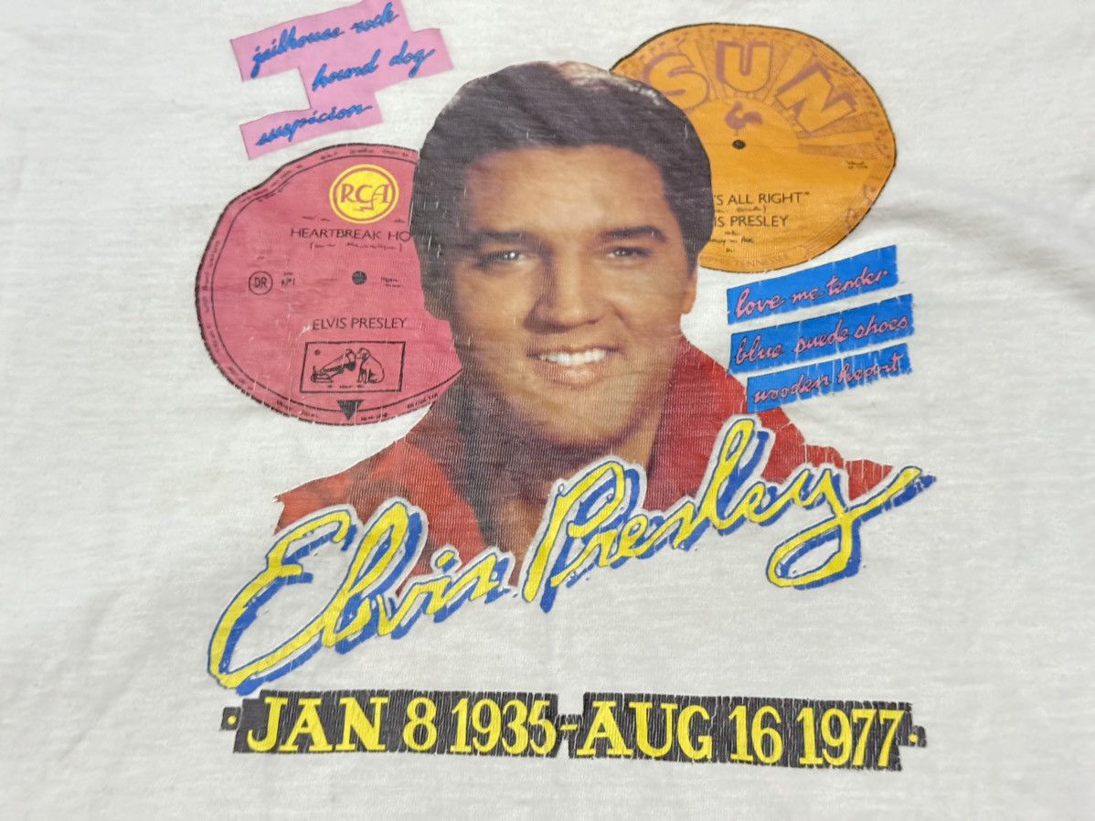 Vintage Well used Vintage 80s Elvis Presley Iron-On T-Shirt Size US M / EU 48-50 / 2 - 2 Thumbnail