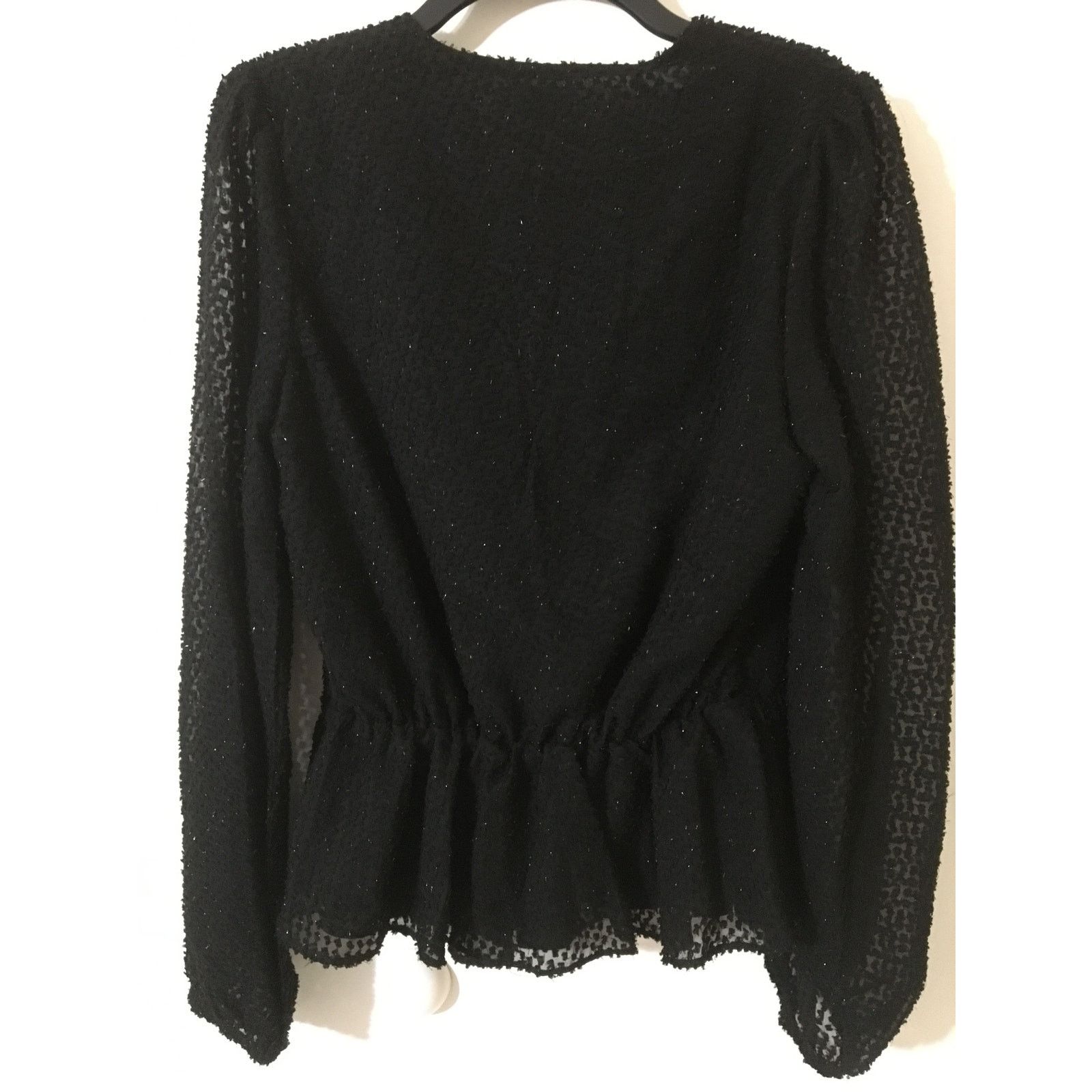 Buffalo David Bitton NWT Buffalo David Bitton Small Top Black Wrap Waist Ruffles Size S / US 4 / IT 40 - 2 Thumbnail
