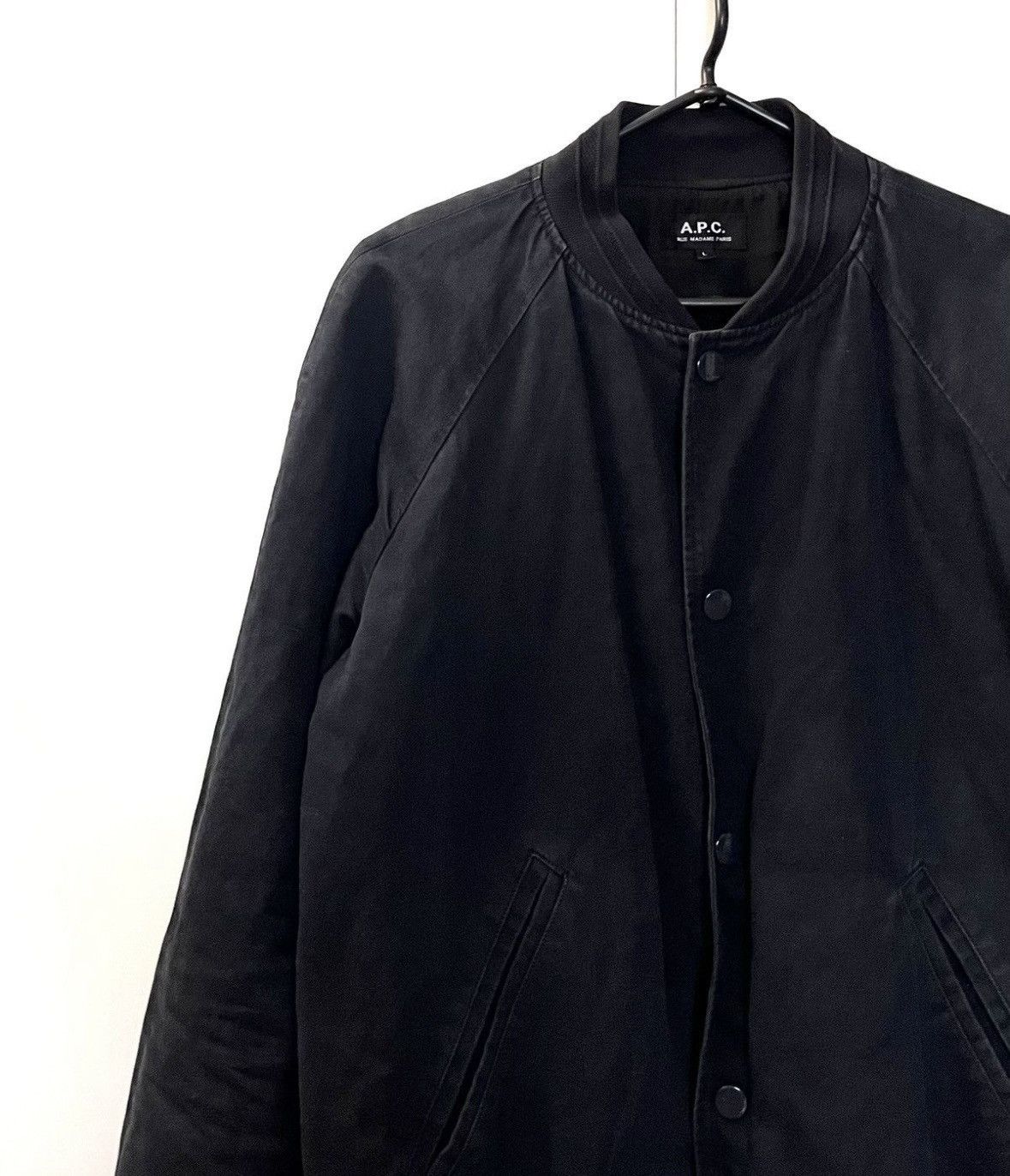 A.P.C. × Japanese Brand 🇯🇵A.P.C Navy Kenickie Teddy Dark Navy Bomber Jacket Size US L / EU 52-54 / 3 - 2 Thumbnail