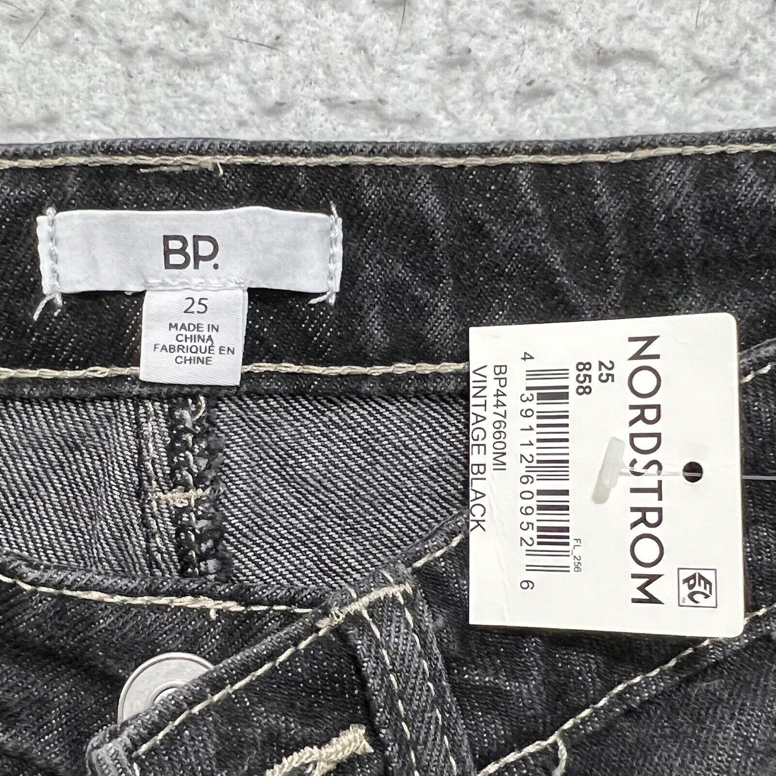 Nordstrom BP Straight Leg Mid Rise Black Dark Wash Denim Nordstrom Size 25" / US 0 / IT 36 - 3 Thumbnail