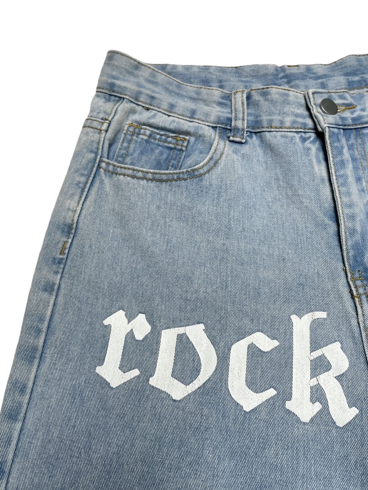 If Six Was Nine × Le Grande Bleu (L.G.B.) Rare Design Vintage Brand Shein Inspired Kapital Jeans 2000s Size US 29 - 4 Thumbnail