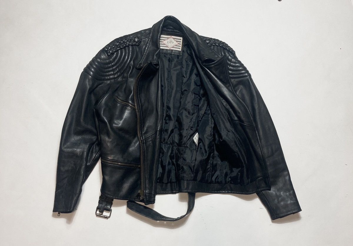 Genuine Leather 90s Vintage City leather biker jacket Size US S / EU 44-46 / 1 - 10 Thumbnail