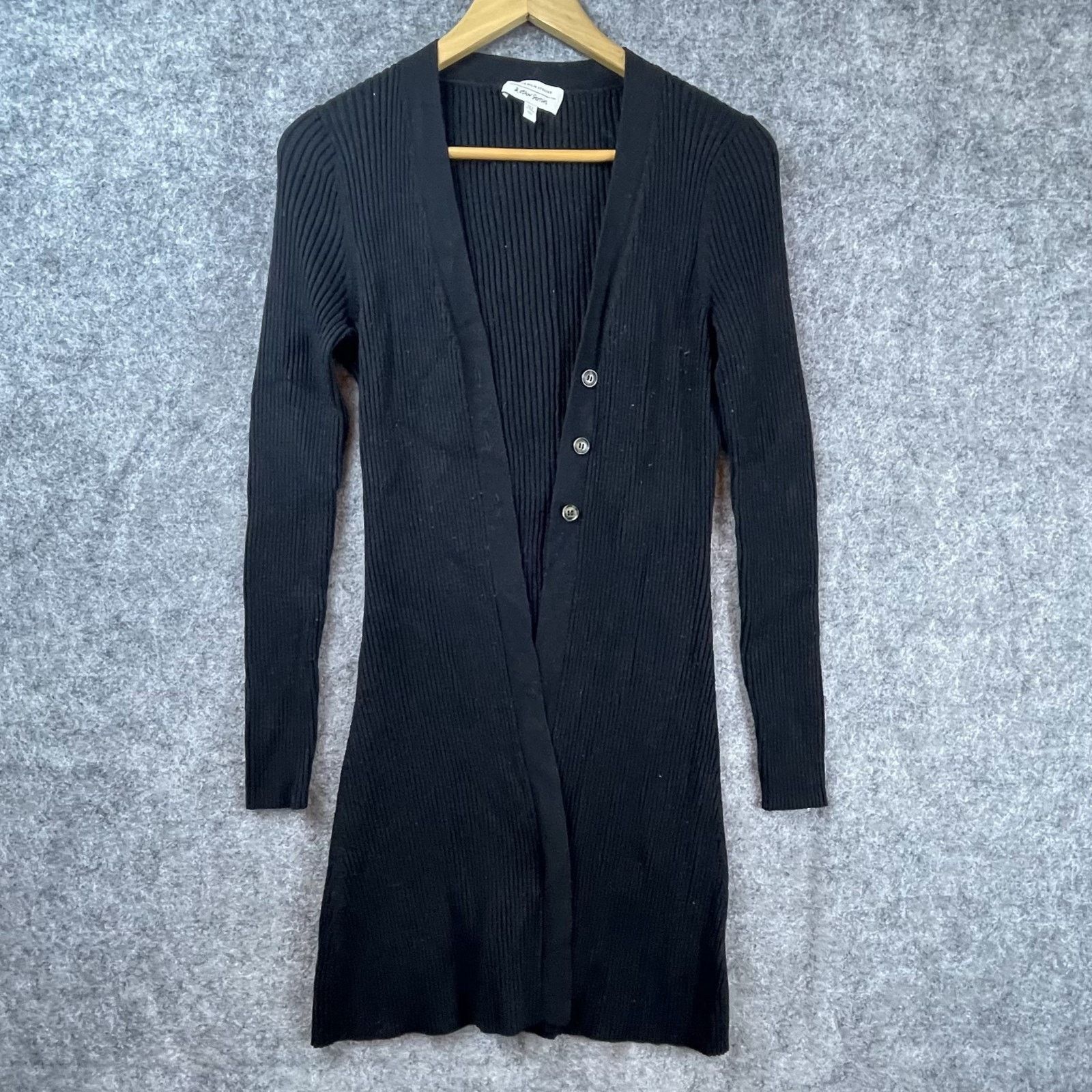 & Other Stories & Other Stories Cardigan Sweater Womens M Black Ribbed Knit Size M / US 6-8 / IT 42-44 - 1 Thumbnail