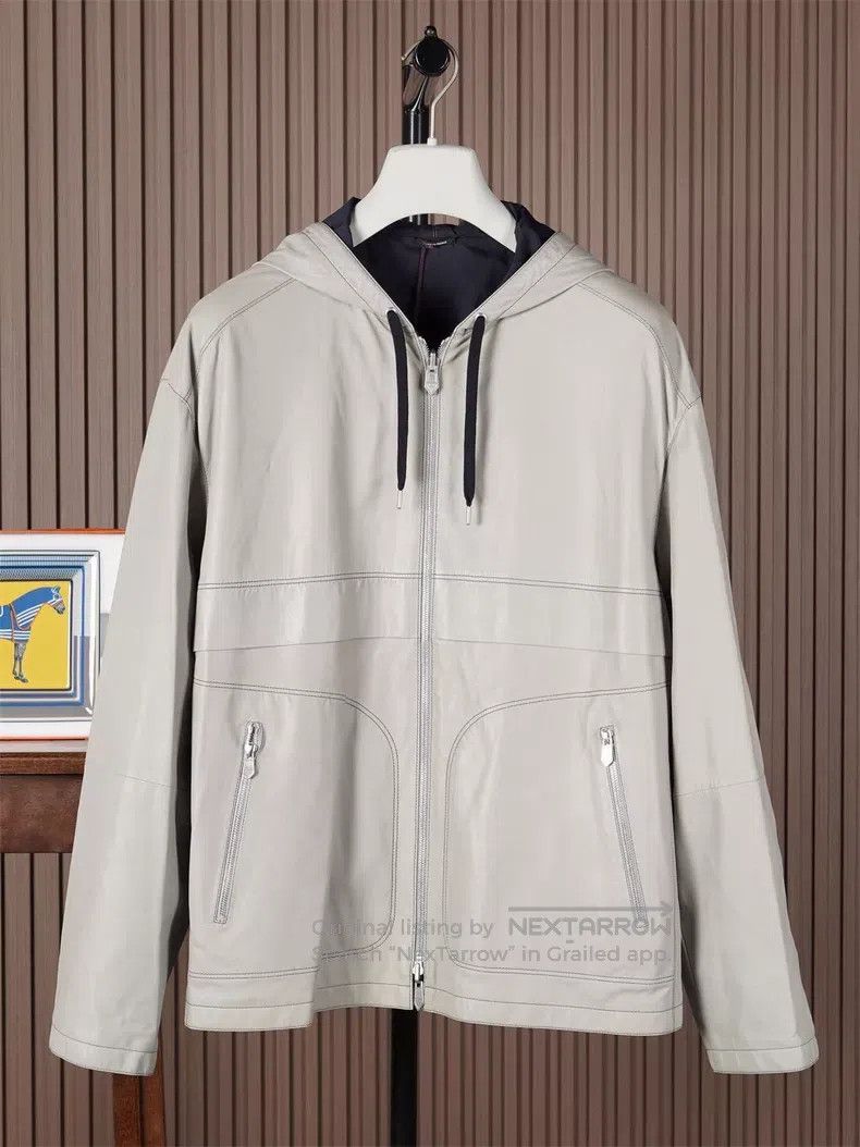 Hermes Hermes Men's Hooded Leather Jacket Size US M / EU 48-50 / 2 - 1 Thumbnail