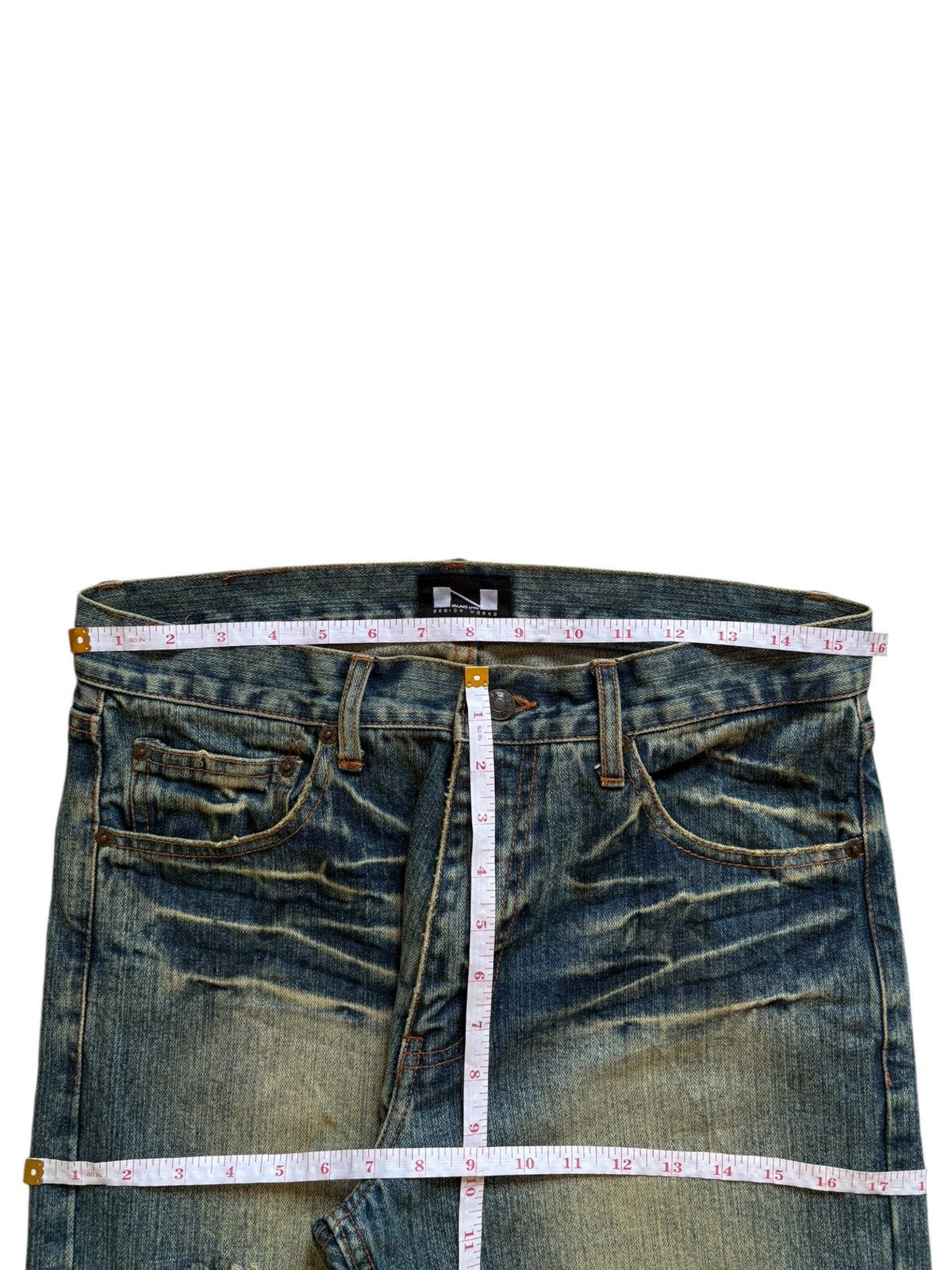 Japanese Brand Vintage Japanese Brand Faded Mud Wash Distress Patch Jeans Size US 32 / EU 48 - 11 Thumbnail