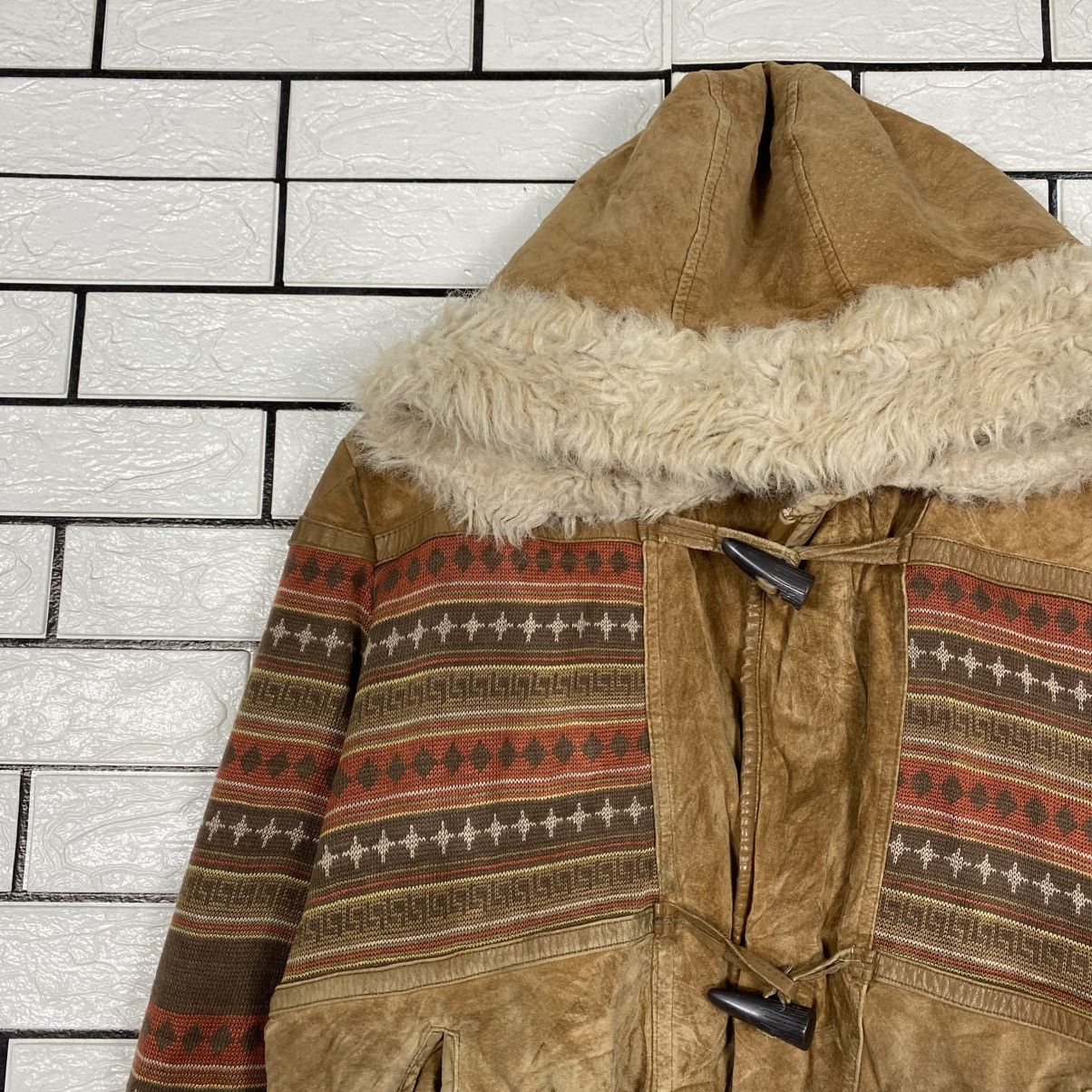 Issey Miyake Vintage Leather Jacket Navajo Design Parts Move Up Club Size US M / EU 48-50 / 2 - 8 Thumbnail