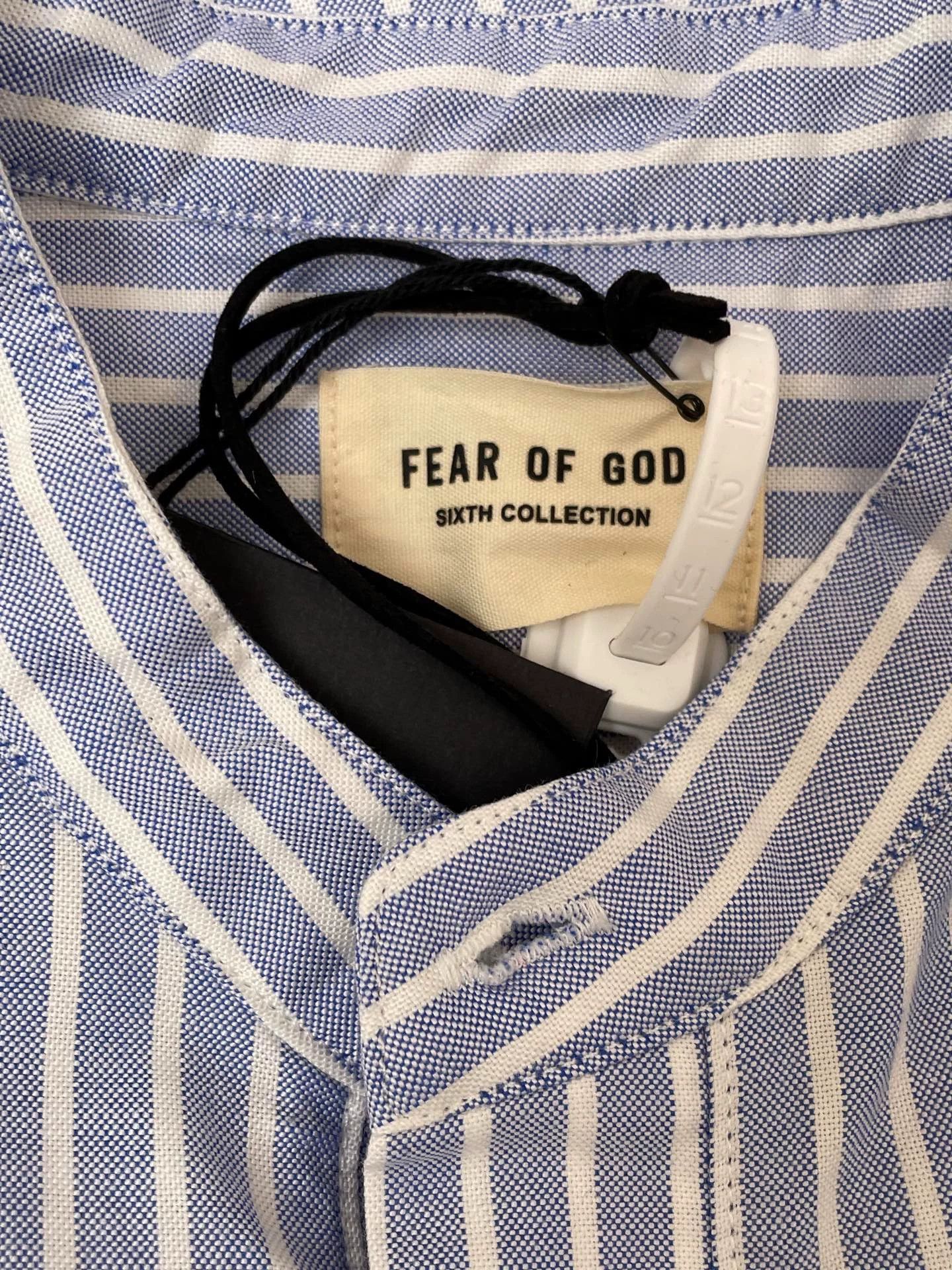 Fear of God Fear of God 6th Henley Striped Button OS LS Shirt Size US M / EU 48-50 / 2 - 3 Thumbnail