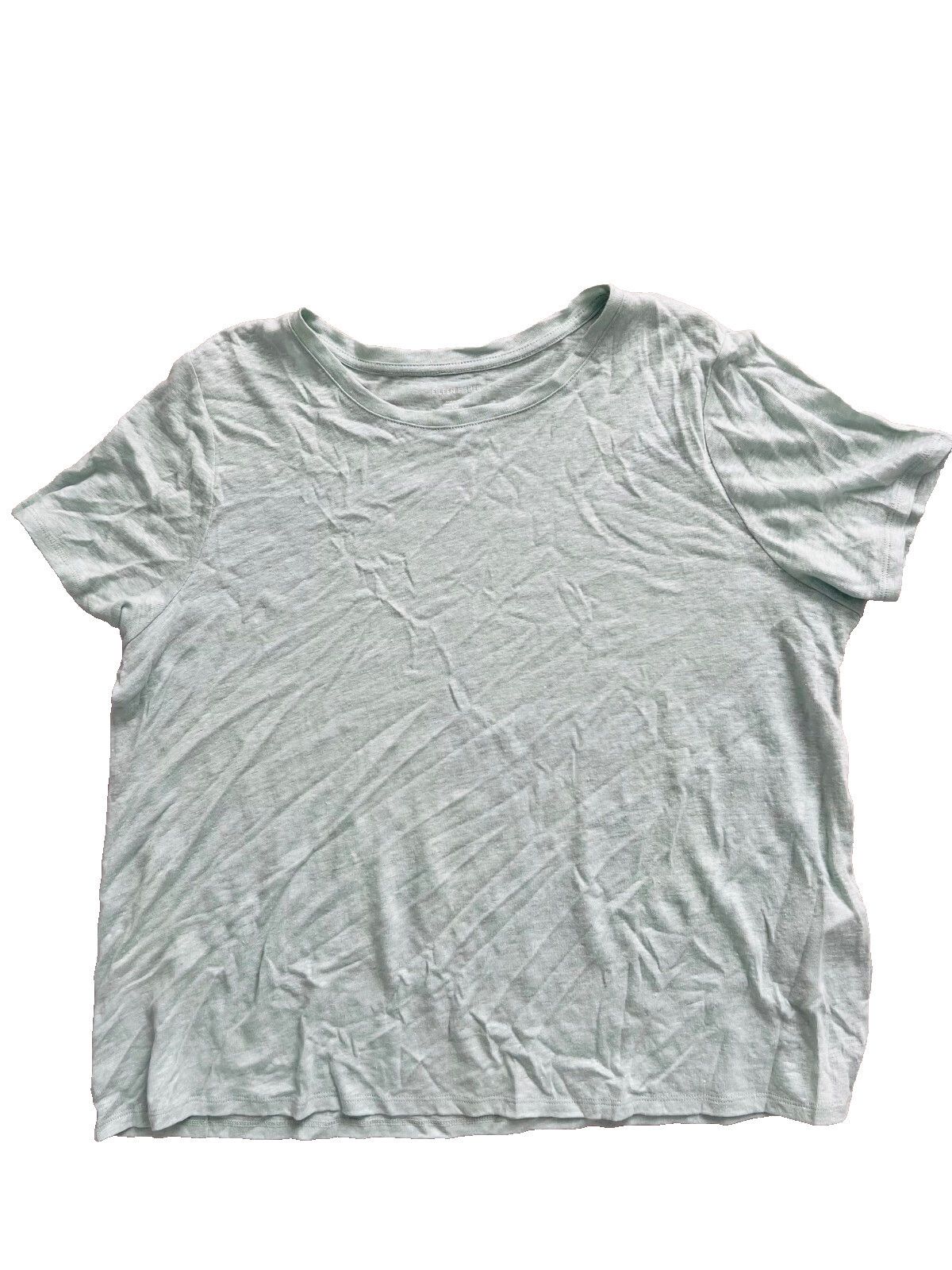 Eileen Fisher Eileen Fisher Organic Linen Tee Green ( L ) Size L / US 10 / IT 46 - 1 Thumbnail