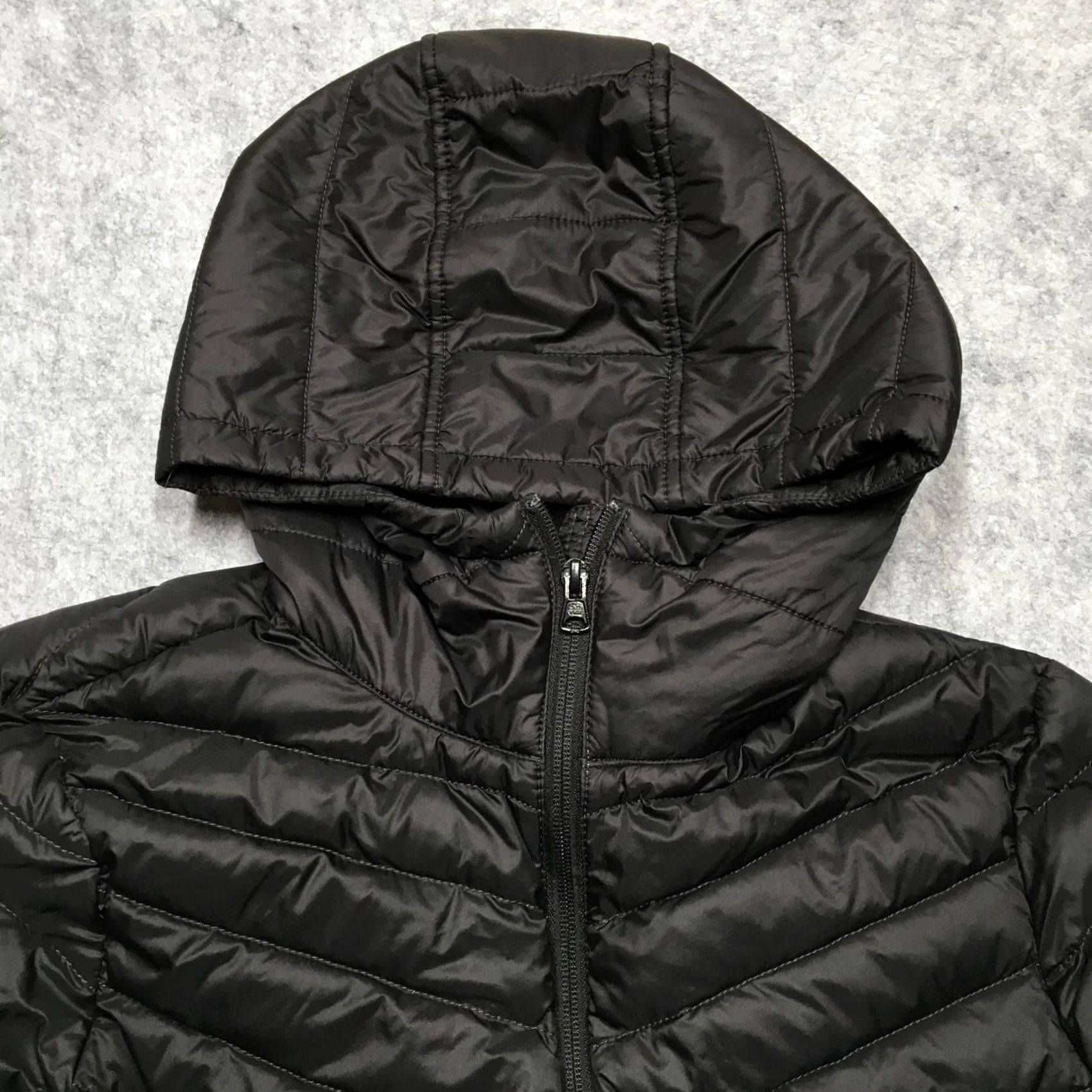 Lands' End Lands' End Puffer Jacket Women L Tall Black Hooded Quilted Mid Length Winter Coat Size L / US 10 / IT 46 - 4 Thumbnail
