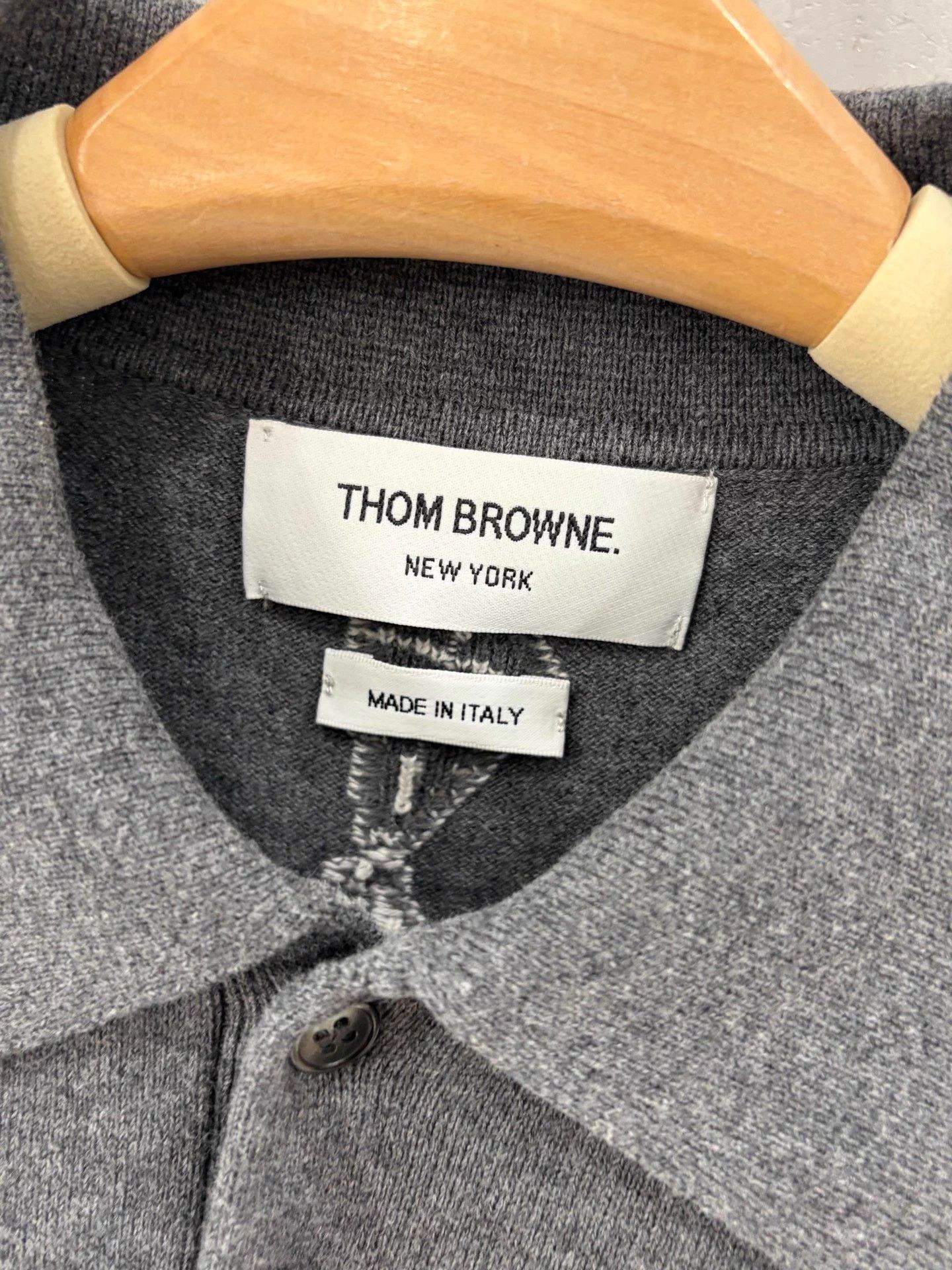 Thom Browne TB Gray Knit Polo Stored 3 Size L / US 10 / IT 46 - 5 Thumbnail