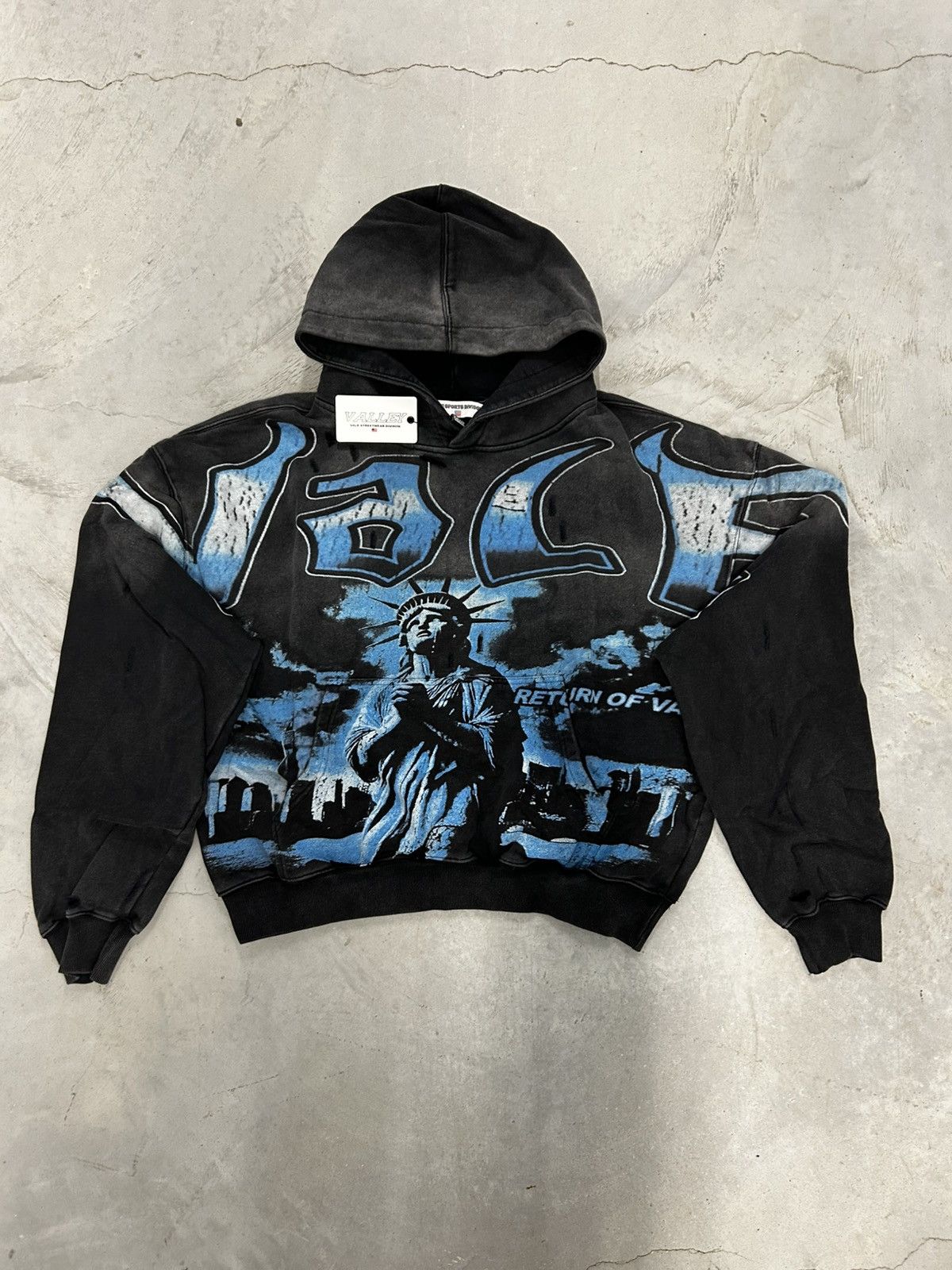 Valley Dreams Black Blue NYC Return of Vale Pullover Hoodie