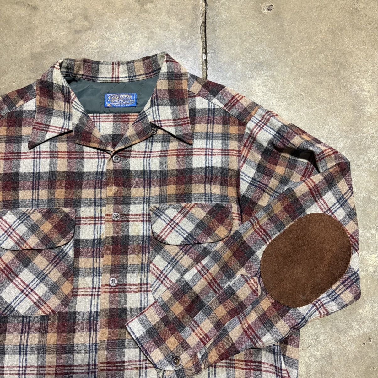 Pendleton Vintage 80s Pendleton Plaid Flannel Shirt Loop Collar Board Size US L / EU 52-54 / 3 - 9 Thumbnail