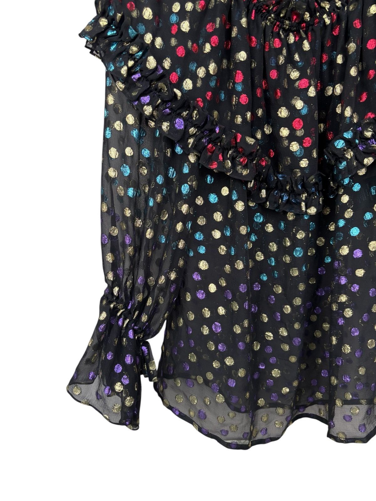 Saint Laurent Paris Saint Laurent Sequined Dots Silk Blouse Size M / US 6-8 / IT 42-44 - 4 Thumbnail