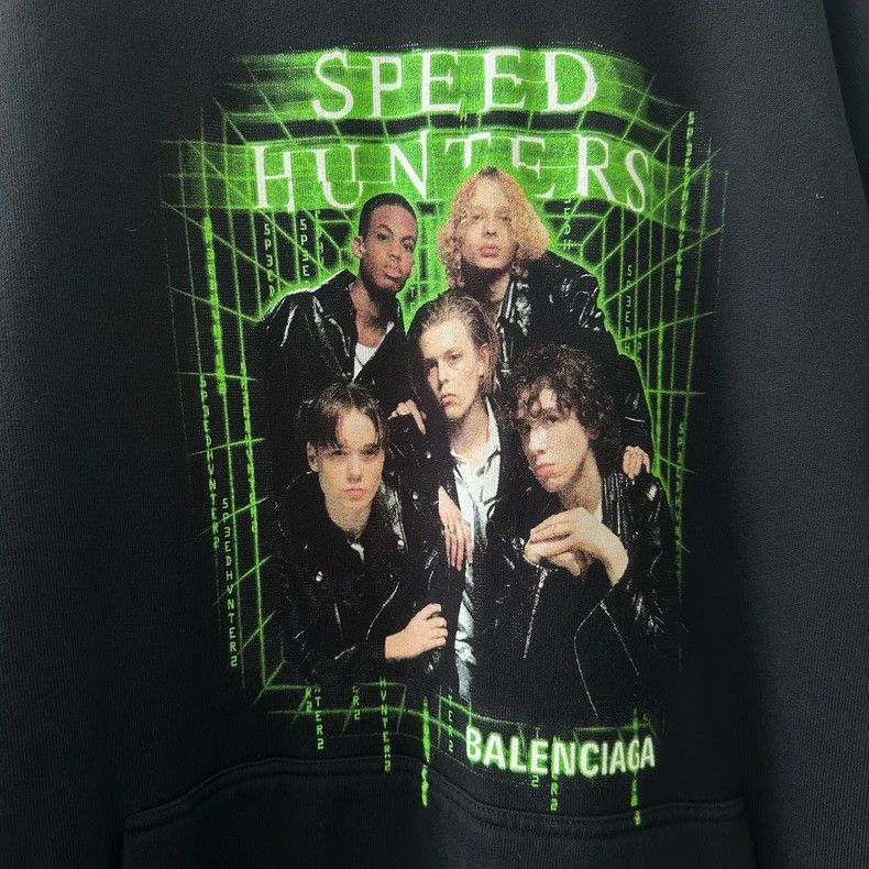 Balenciaga Balenciaga SS19 SpeedHunters Matrix Print Hooded Sweatshirt Size US S / EU 44-46 / 1 - 4 Thumbnail