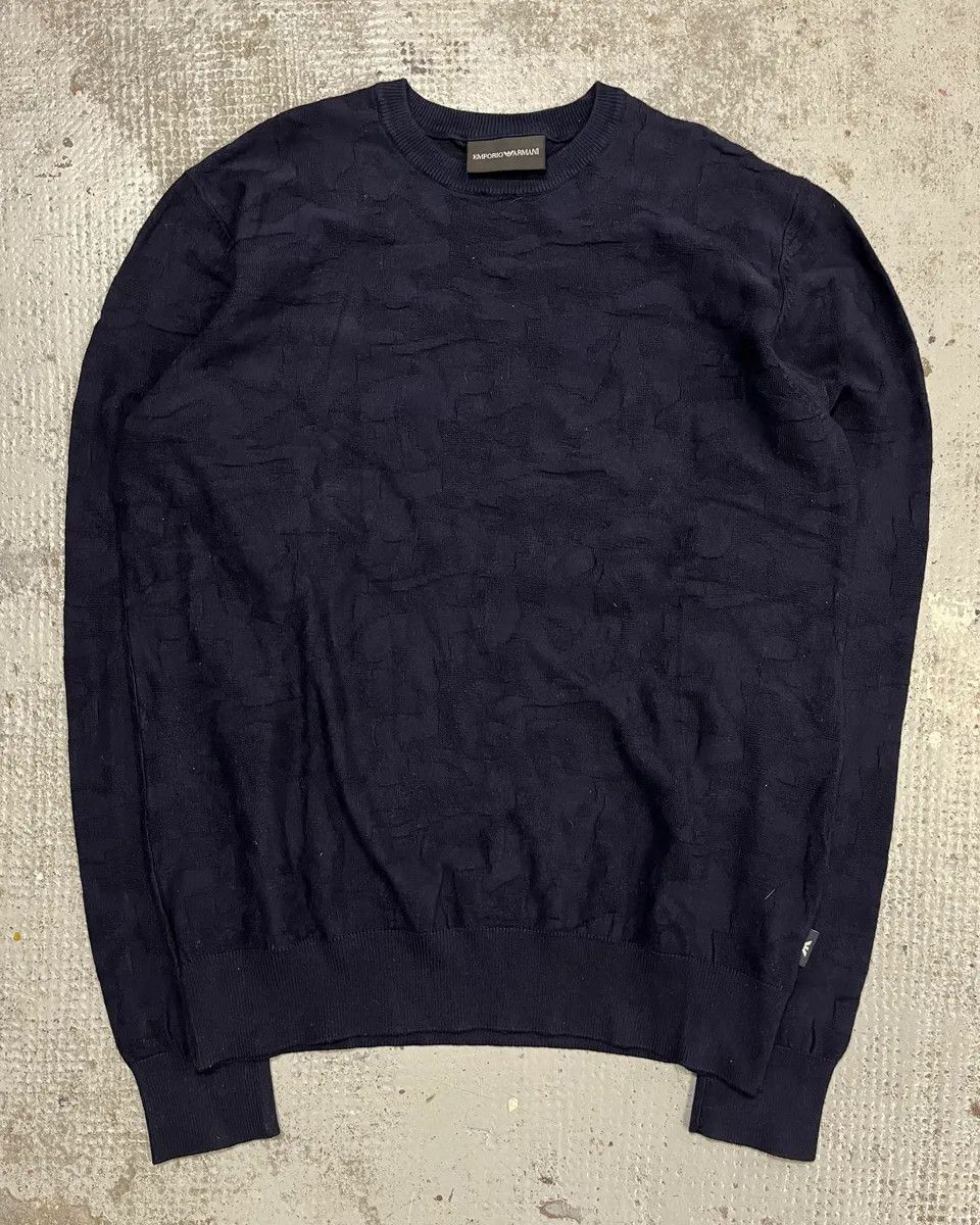 Emporio Armani Emporio Armani Navy Textured Sweater Size US S / EU 44-46 / 1 - 4 Thumbnail