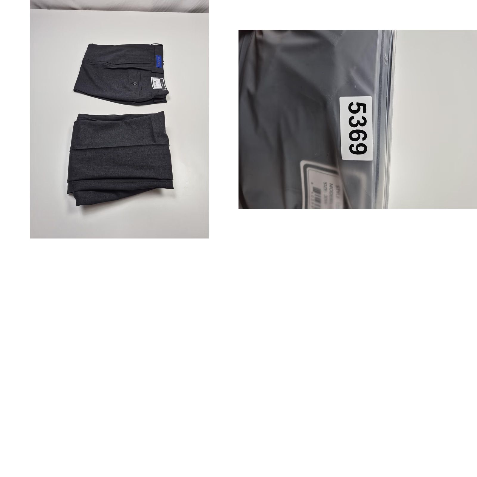 Vintage Giles & Jasper Dress Pants Mens 30x32 Gray Wool Stretch Flat Front NWT Modern Fit Straight Leg Button Closure Pockets Size US 30 / EU 46 - 9 Thumbnail