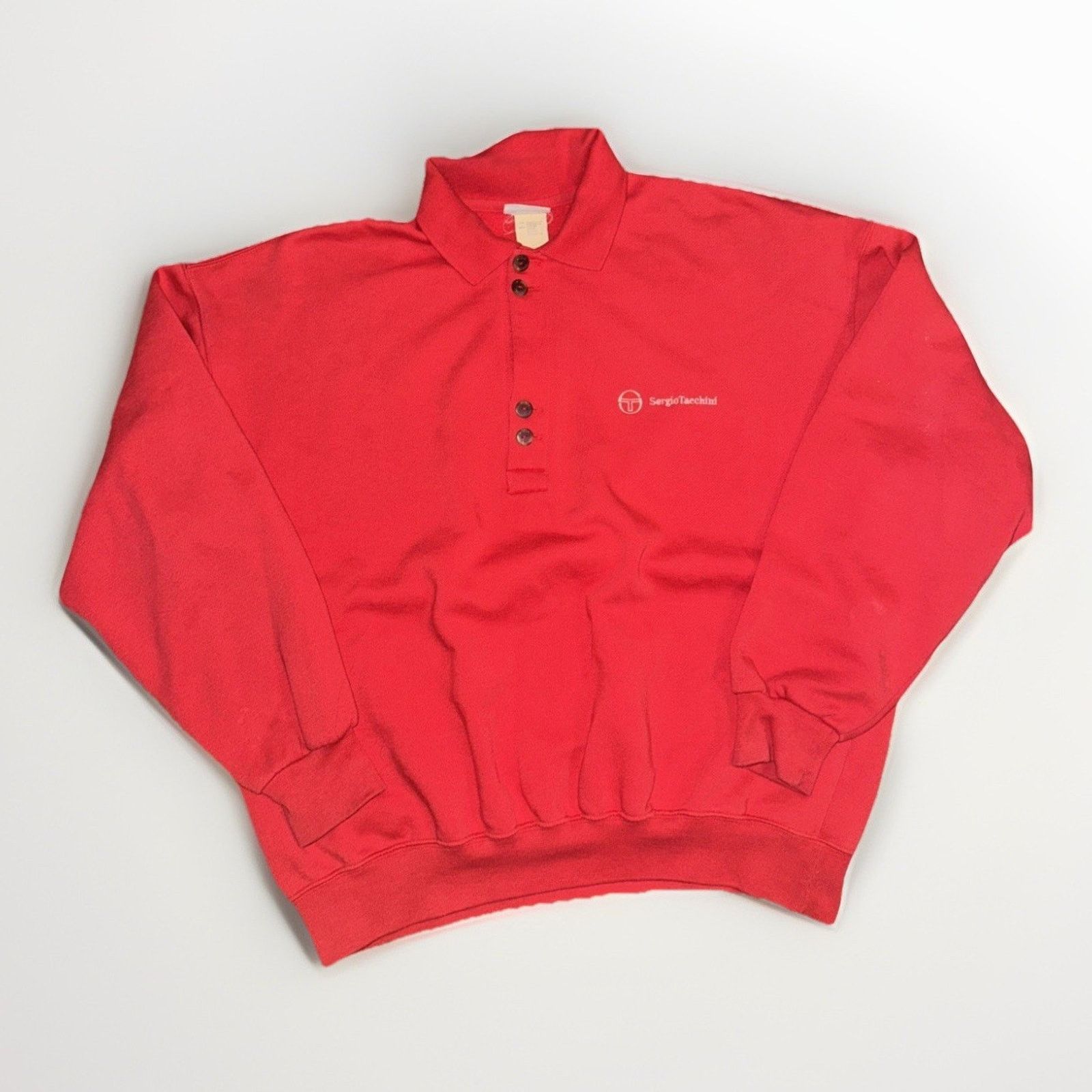 Sergio Tacchini Vintage Sergio Tacchini Sweatshirt Red Collared Pullover M Size US M / EU 48-50 / 2 - 1 Thumbnail