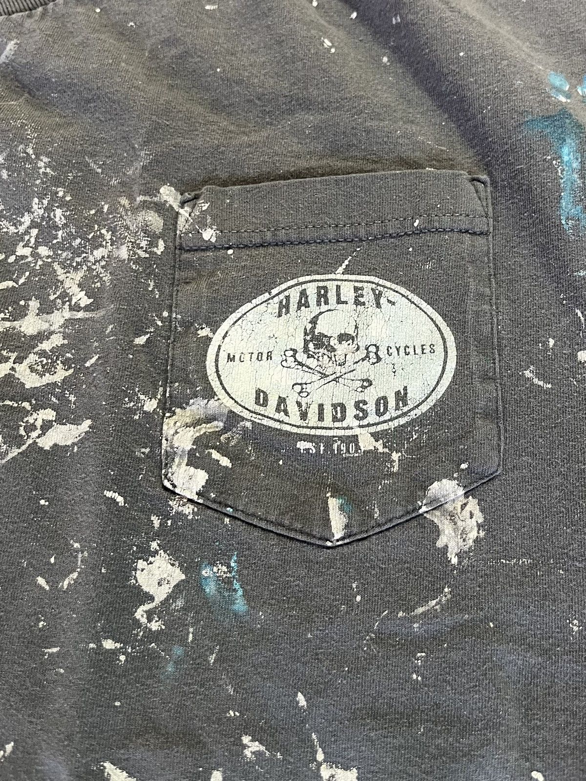 Harley Davidson Thrashed Harley Skull Pocket Tee Size US XXL / EU 58 / 5 - 2 Thumbnail