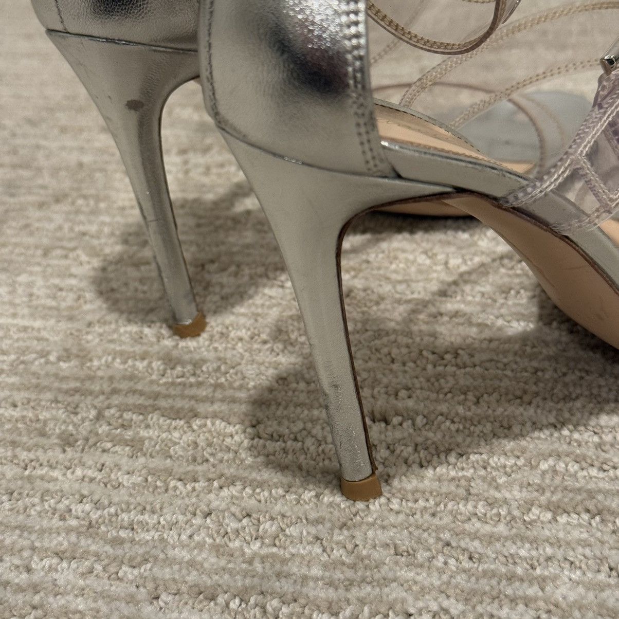 Gianvito Rossi Gianvito Rossi Gabby Plexi Sandals Clear PVC/Silver Leather Size US 7.5 / IT 37.5 - 8 Thumbnail