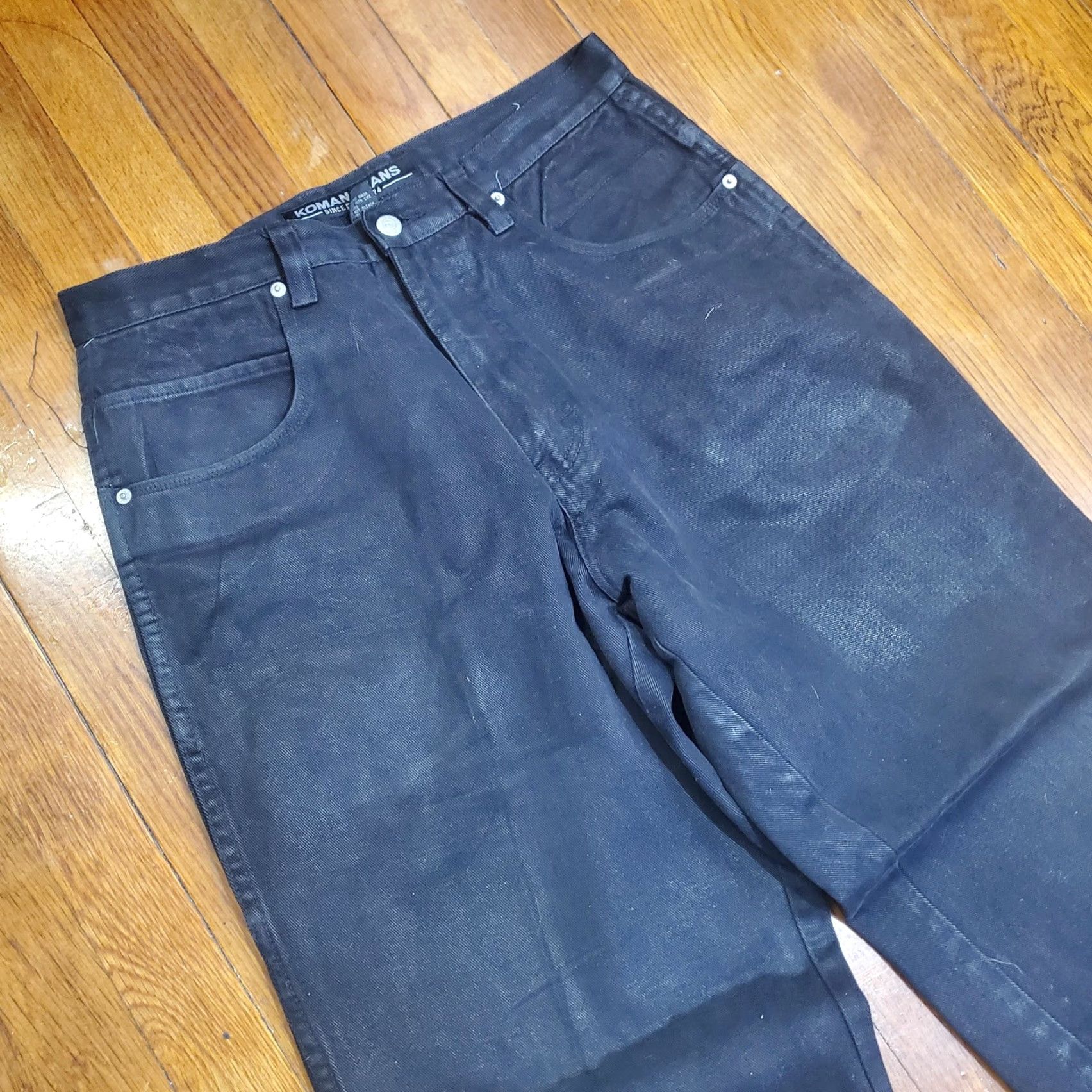 Vintage Koman Jeans Mens 34x32 Black Relaxed Straight Leg Denim Jeans Workwear Carpenter Pockets 100% Cotton Vintage? No Size US 34 / EU 50 - 7 Thumbnail
