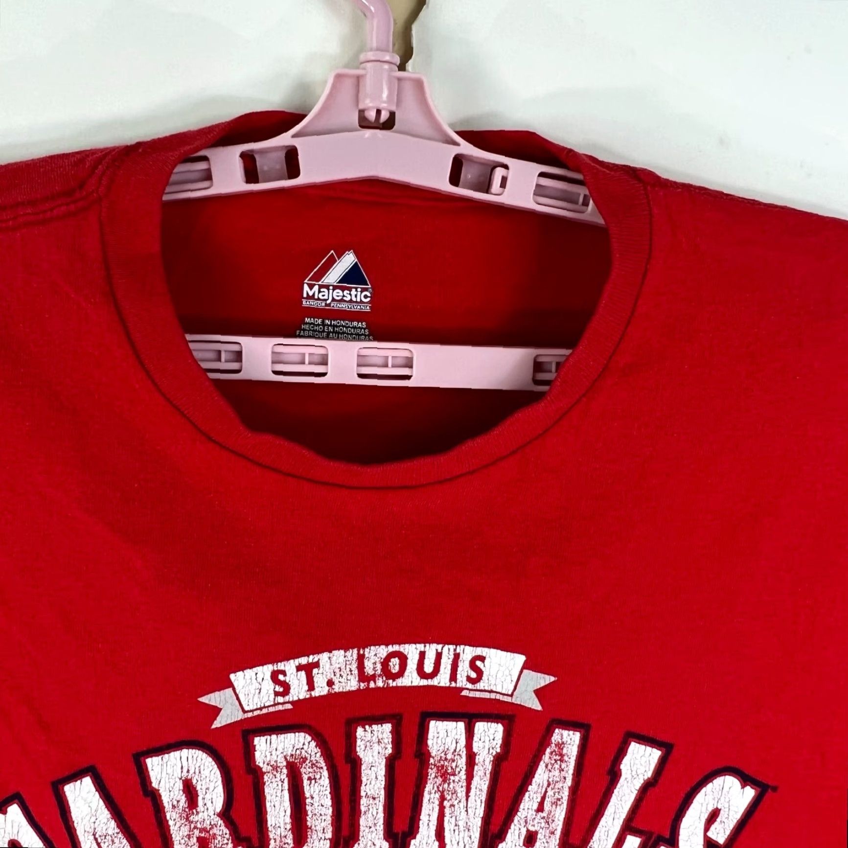 Champion St Louis Cardinal 2013 NL Champions Majestic T Shirt Adult L Red Logo, Short Sleeve, Crew Neck, Cotton, Men, Regular Fit Size US L / EU 52-54 / 3 - 4 Thumbnail