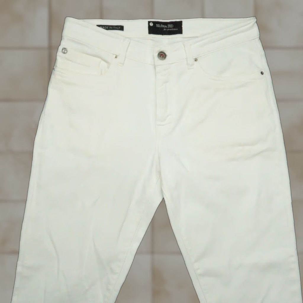 Vintage Teleria Zed Jeans Mens 31x29 White 5-Pocket Denim Cotton Italy Size US 31 - 1 Thumbnail