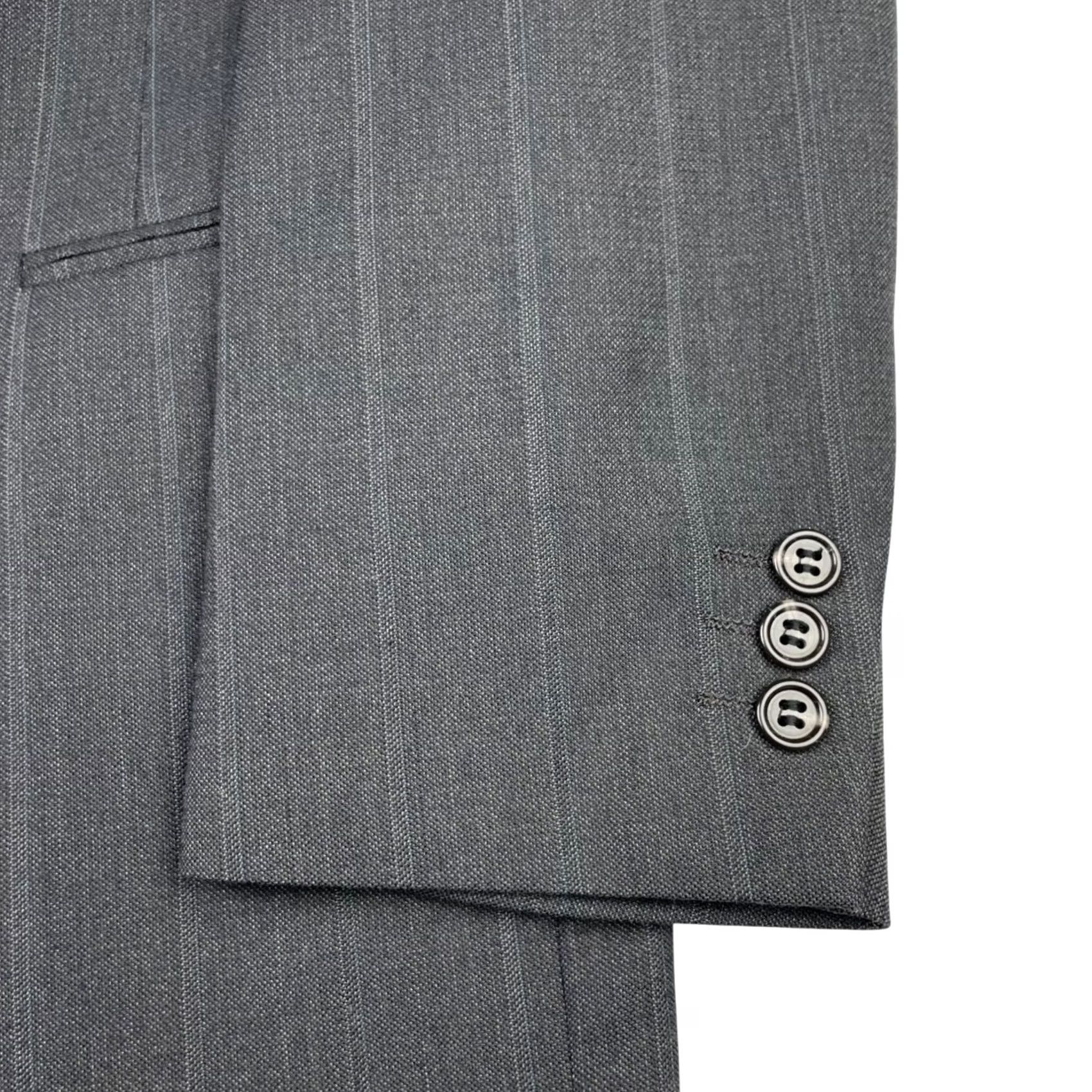 Pierre Cardin VINTAGE Pierre Cardin Men's Blazer Gray Stripe 100% Wool Double Breasted 40R Coat Jacket Size 40R - 4 Thumbnail