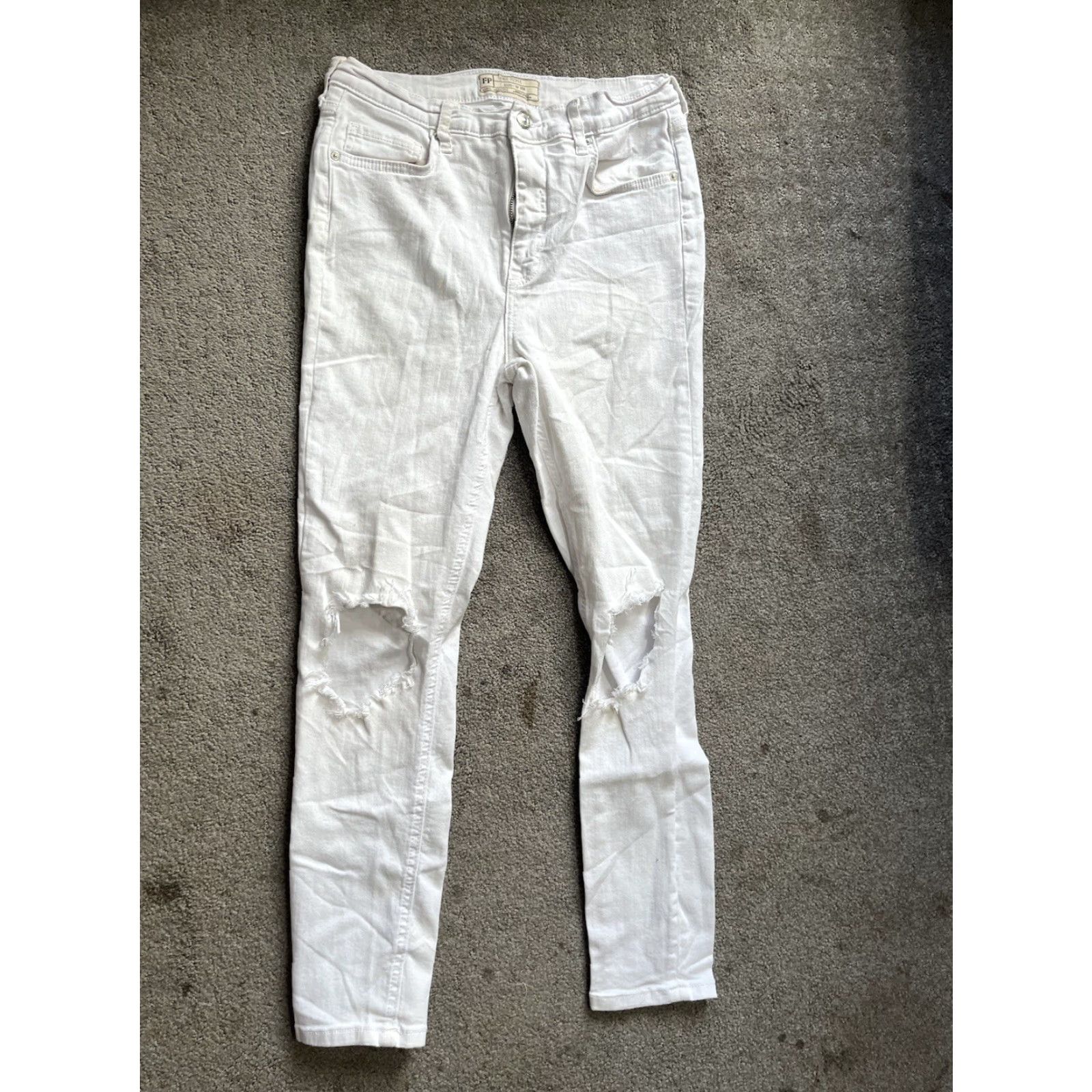 Free People We the Free People Women's White Jeans Size 30 Skinny Size 30" / US 8 / IT 44 - 2 Thumbnail
