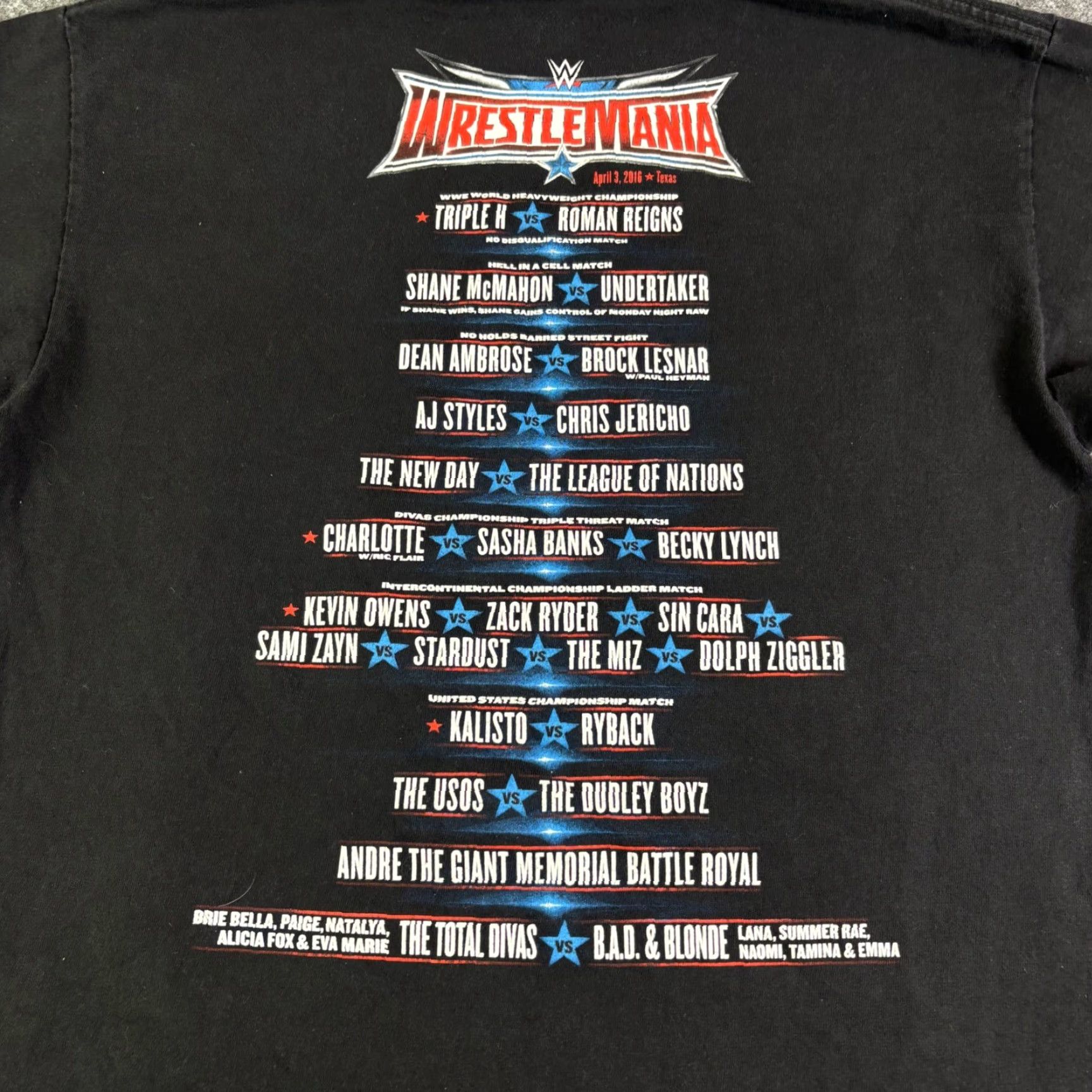 Vintage WWE WrestleMania 32 T Shirt Mens M Black 2016 Texas Graphic Tee Size US M / EU 48-50 / 2 - 6 Thumbnail