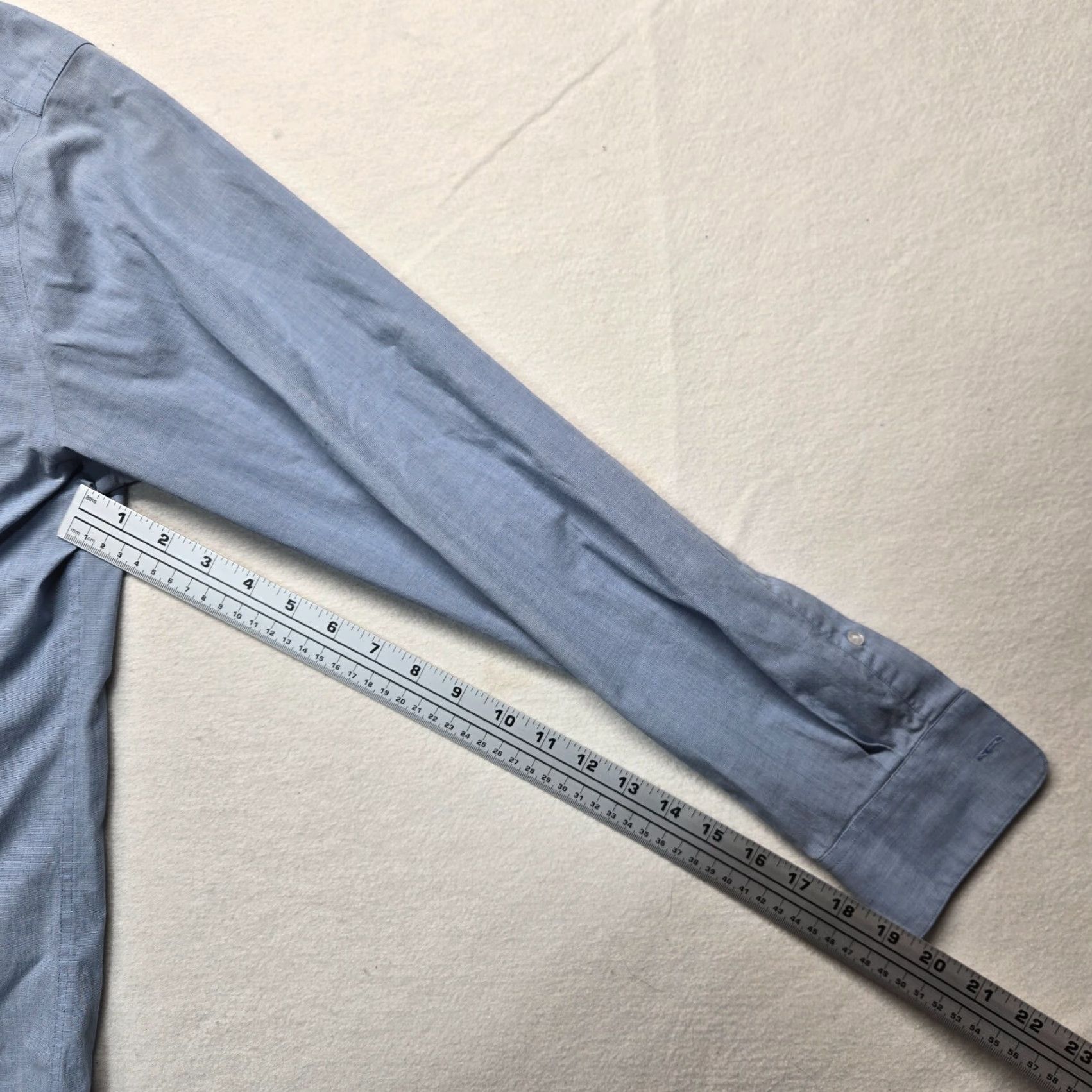 George VINTAGE? No. George Shirt Adult Men M Blue Long Sleeve Button-Up 38-40 Cotton Polyester Casual Classic, Easy Care Mens Size US M / EU 48-50 / 2 - 5 Thumbnail