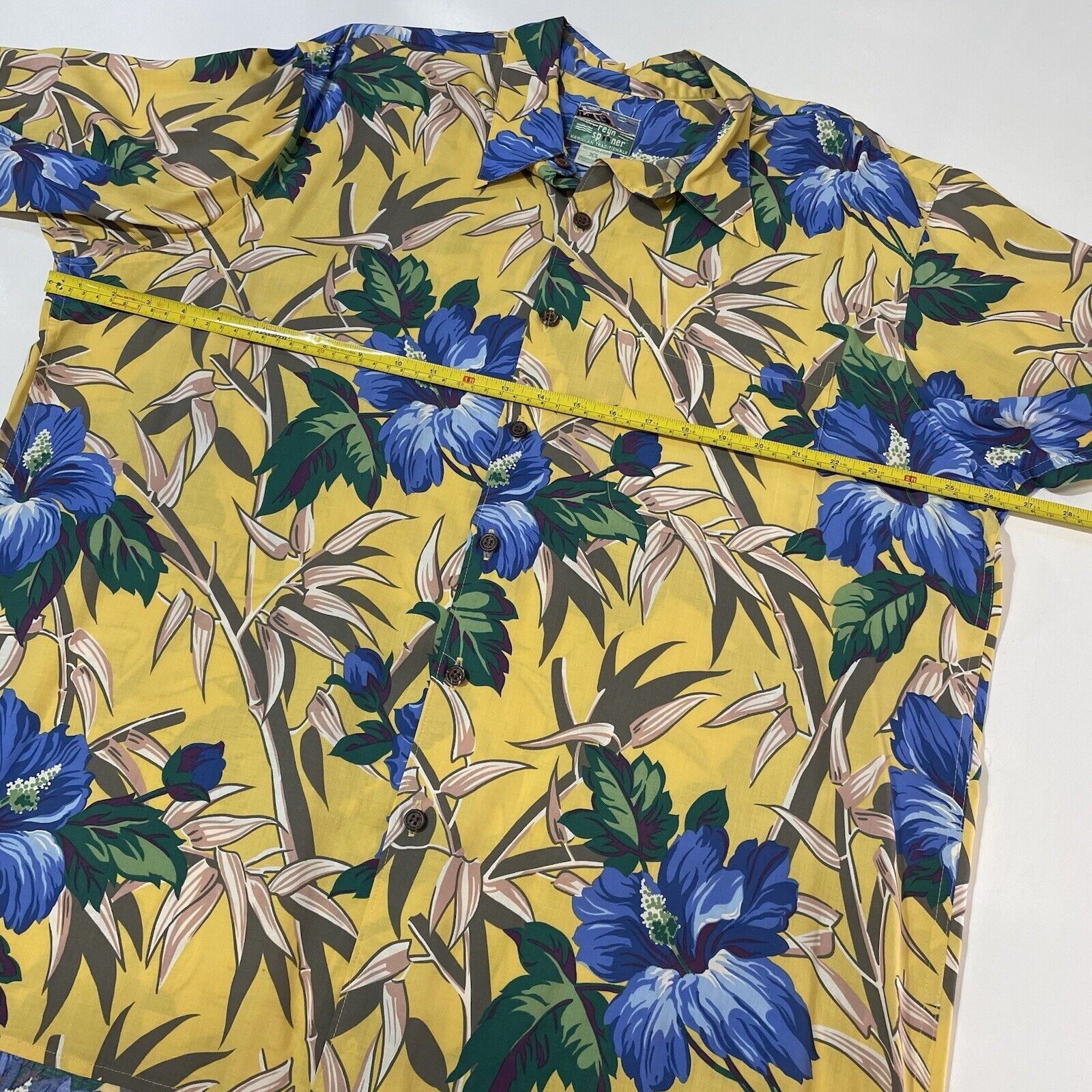 Reyn Spooner VTG Reyn Spooner Men’s Hawaiian Camp Shirt Yellow Blue XL Size US XL / EU 56 / 4 - 5 Thumbnail