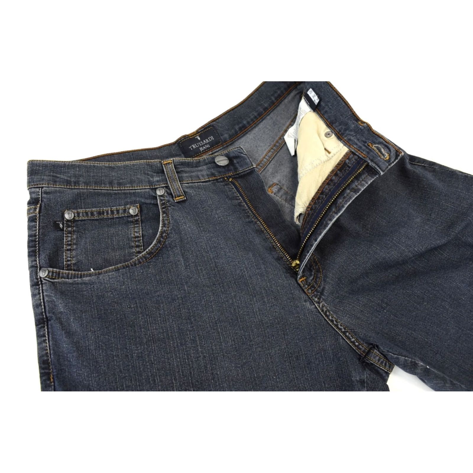 Trussardi TRUSSARDI JEANS Jeans Men's UK 34 Regular Fit Zip Fly Denim Dark Blue Size US 34 / EU 50 - 4 Thumbnail