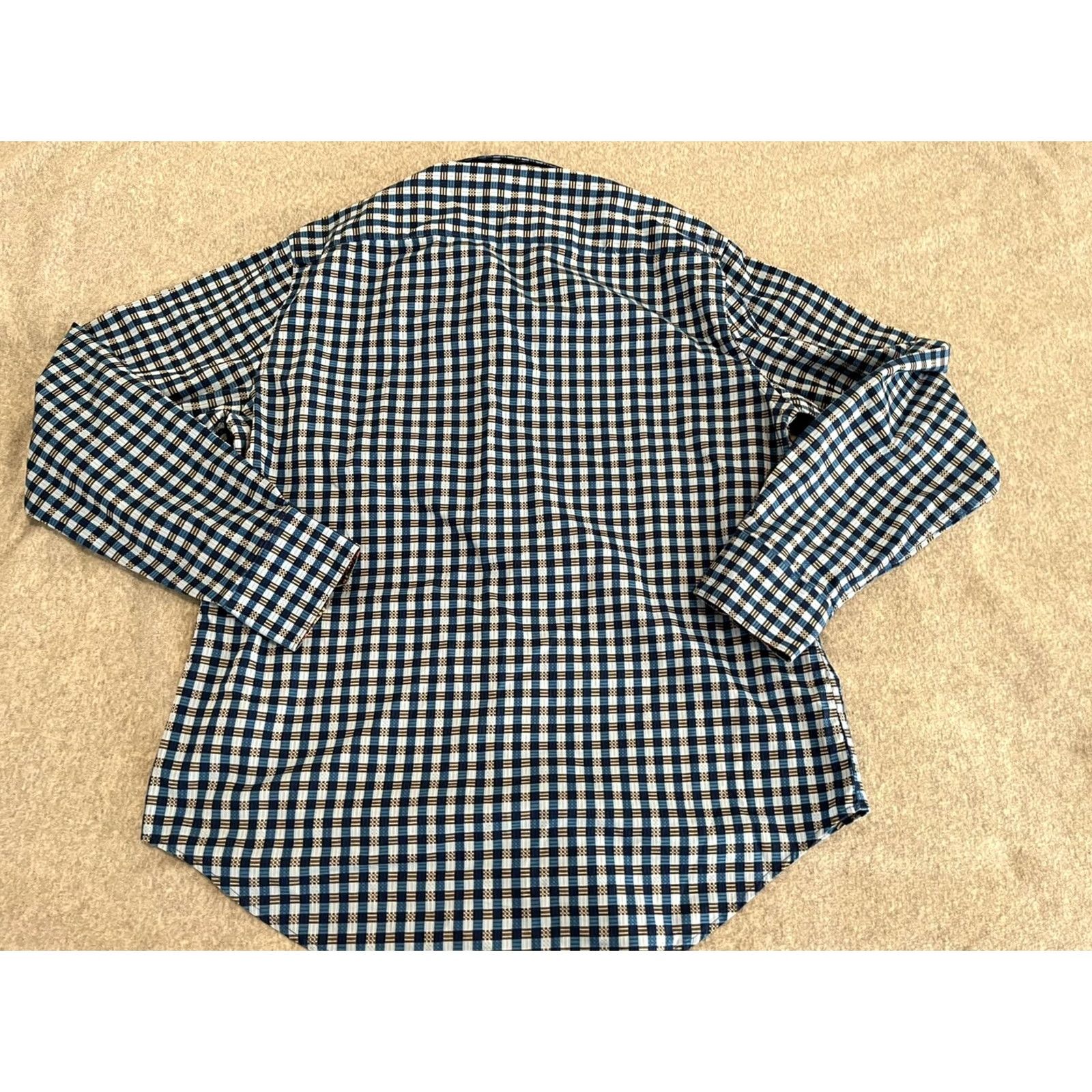 Robert Graham Robert Graham Button-Up Shirt Plaid Long Sleeve Mens Large Blue 100% Cotton Regular Size US L / EU 52-54 / 3 - 4 Thumbnail