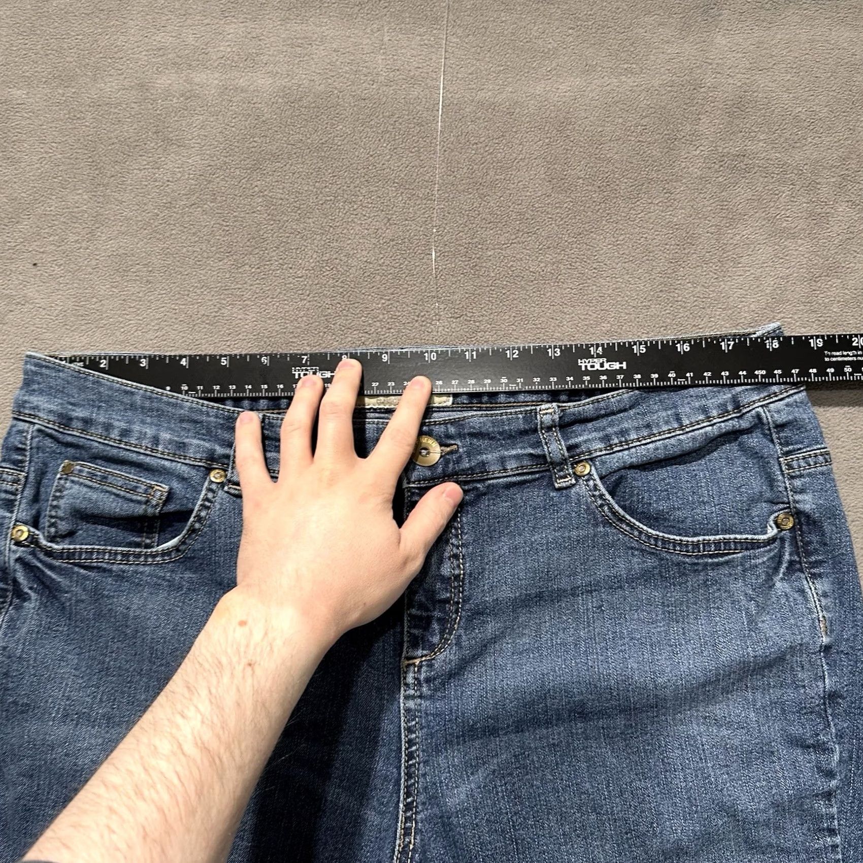 Denime Ruff Hewn Jeans Womens 16W Blue Denim Bootcut Stretch EUC Regular 5-Pocket Rise High Inseam 28in 36in Waist Plus Sized Girls? Size 38" / US 16 / IT 52 - 7 Thumbnail