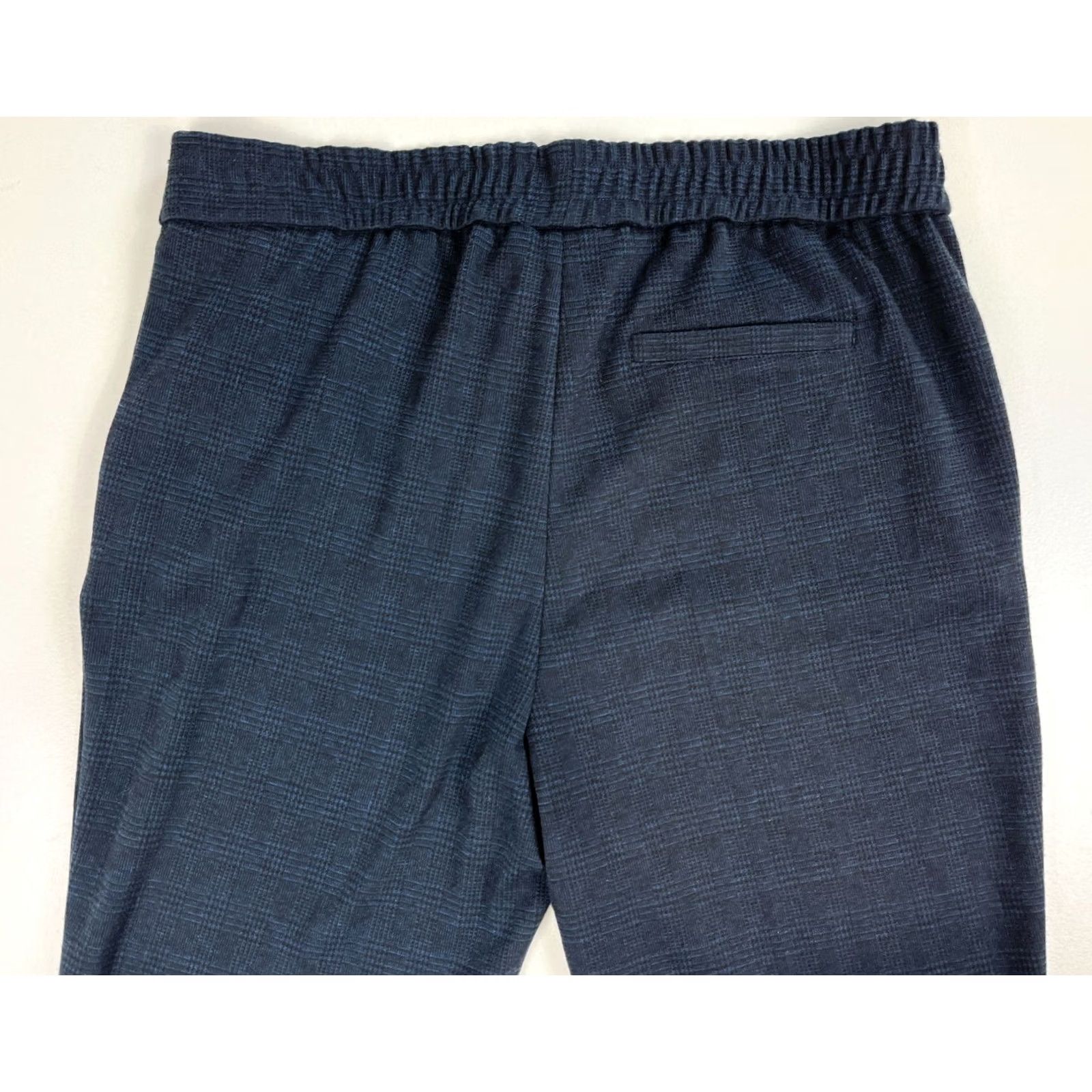 Vintage Jake*s Women’s Check Pants NWT Navy 40 Regular Elastic Pleated Straight Waist Pockets Stretch Modern Business Casual Travel Mens Womens Girls Boys Size 27" / US 4 / IT 40 - 7 Thumbnail