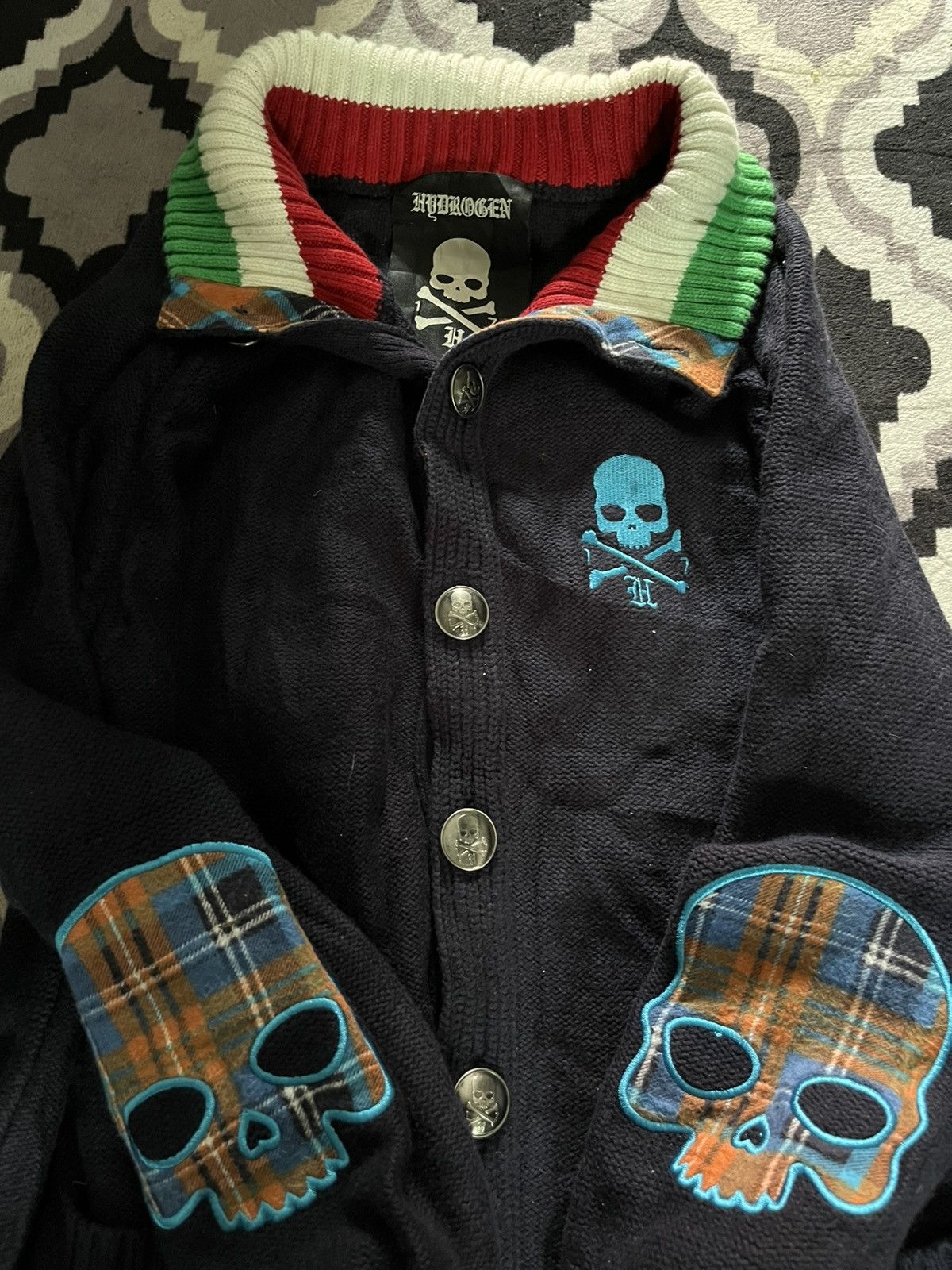 Isamu Katayama Backlash Hydrogen wool embroidered skull jacket Size US L / EU 52-54 / 3 - 3 Thumbnail
